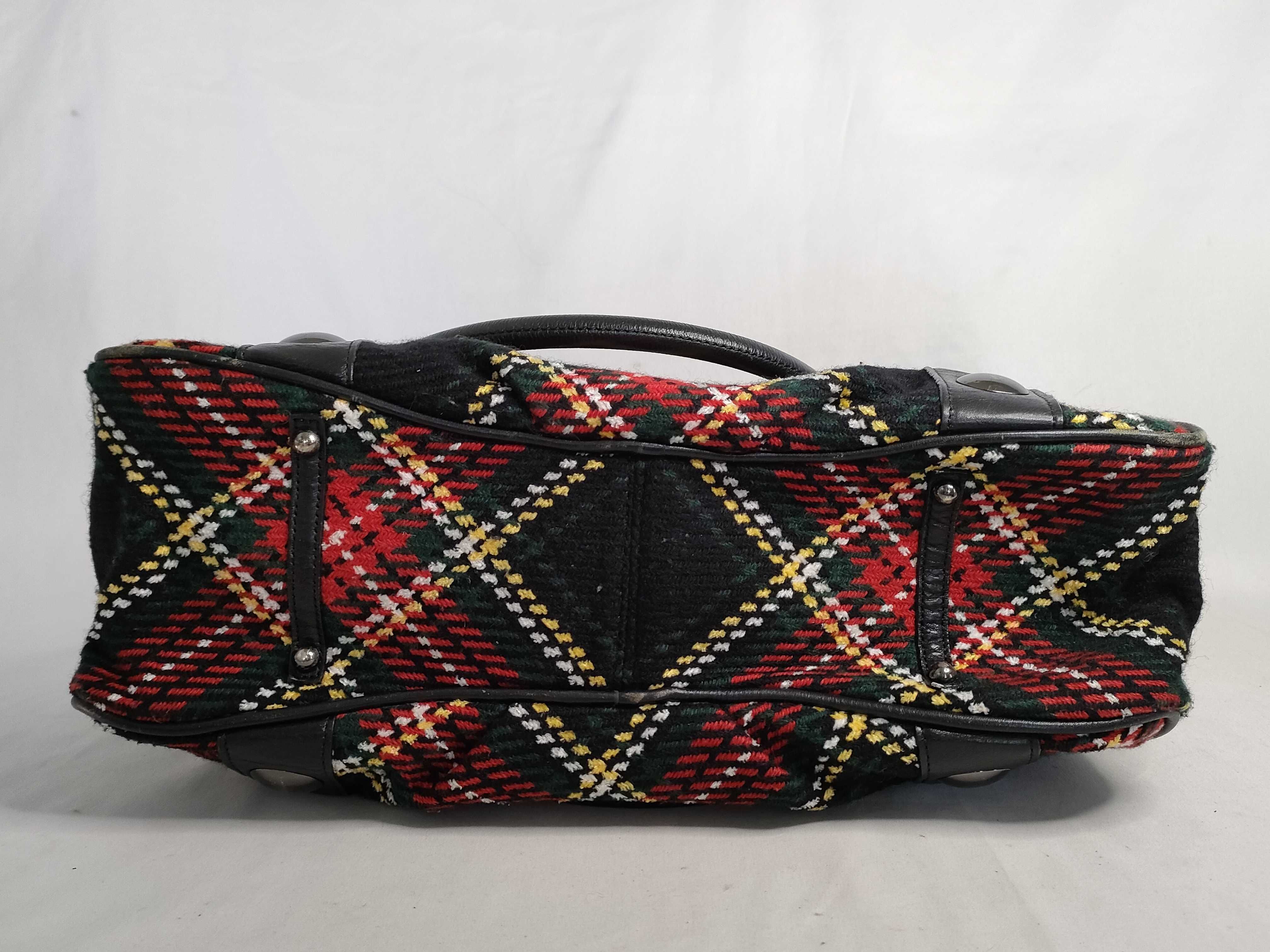 Blue Label Burberry Shoulder Bag Check Wool Tote Bag — view 7