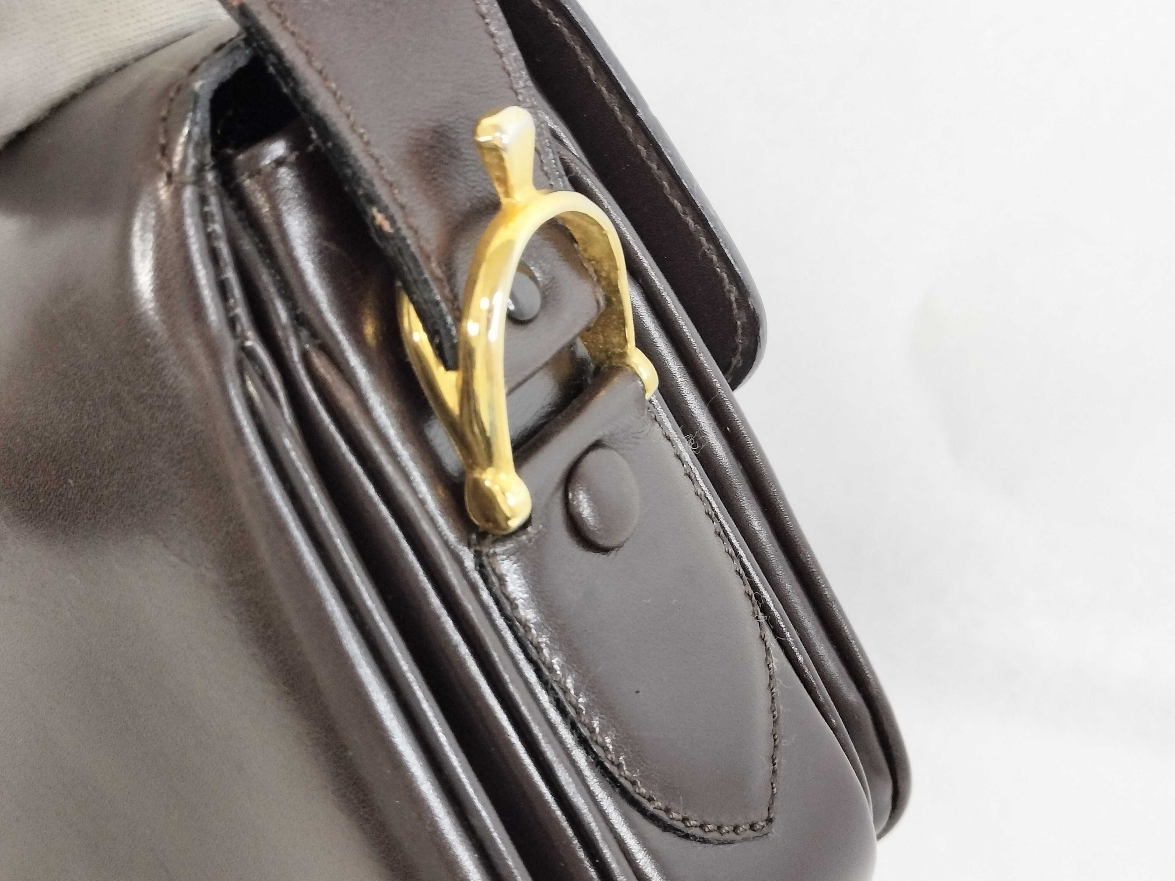 Leather One-Shoulder Bag with Carriage Hardware, Brown — view 3