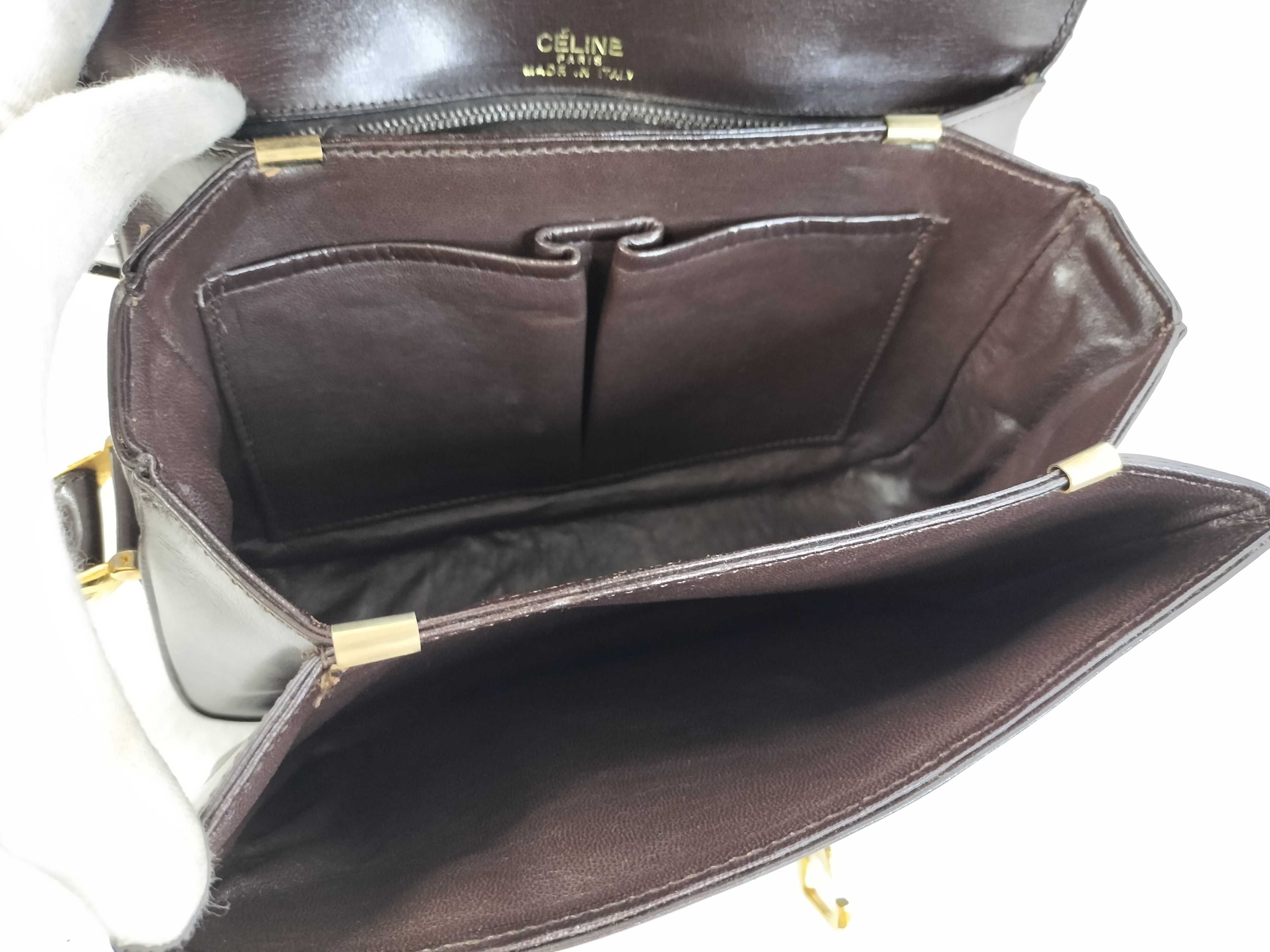 Leather One-Shoulder Bag with Carriage Hardware, Brown — view 10