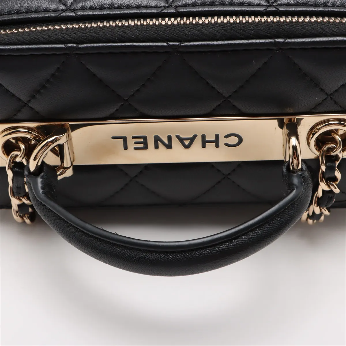 Matelasse Lambskin Vanity Bag Black Gold Hardware CECLG789 Random Serial — view 5
