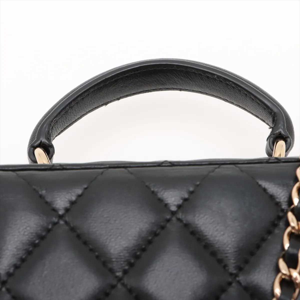 Matelasse Lambskin Vanity Bag Black Gold Hardware CECLG789 Random Serial — view 6