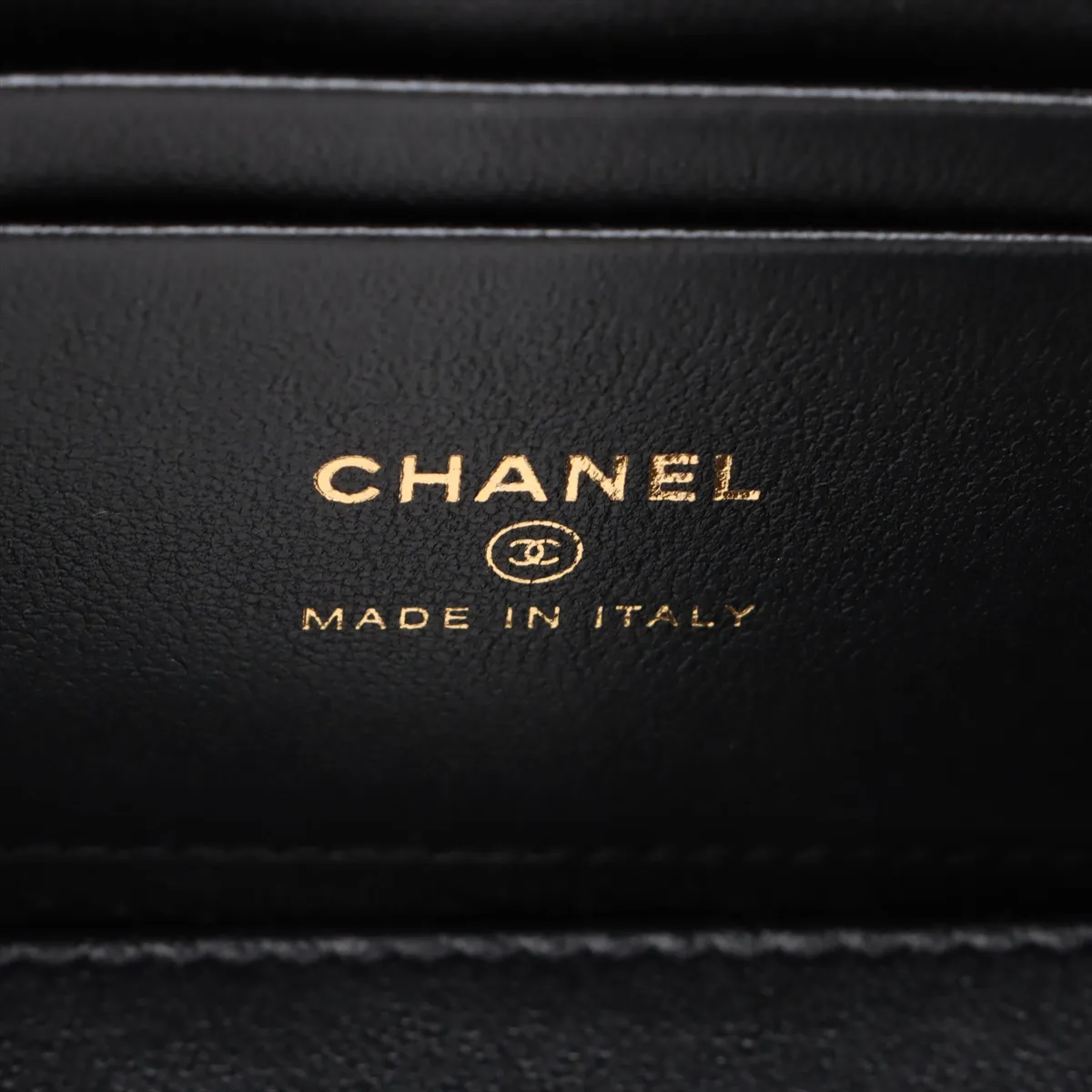 Matelasse Lambskin Vanity Bag Black Gold Hardware CECLG789 Random Serial — view 9