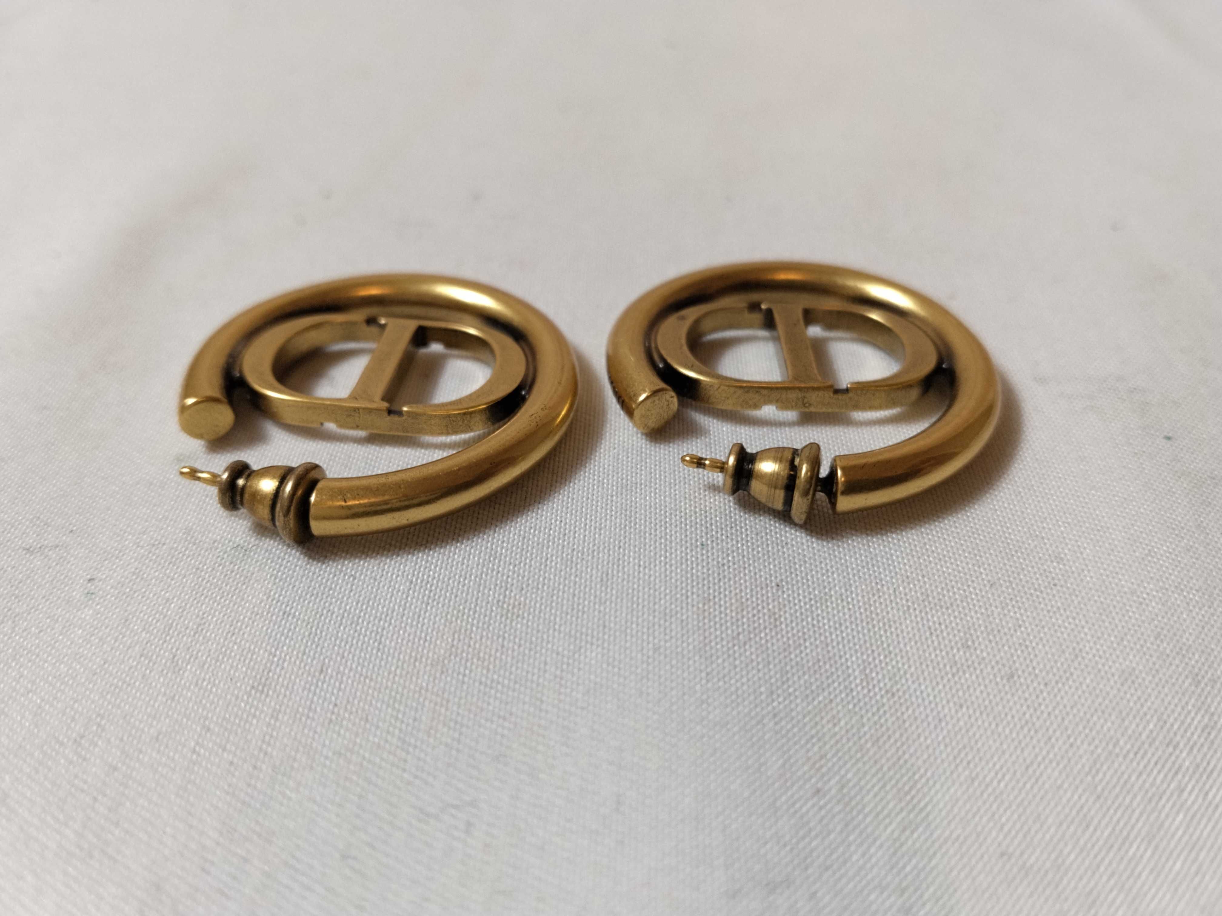 Montaigne Antique Gold CD Logo Earrings — view 3