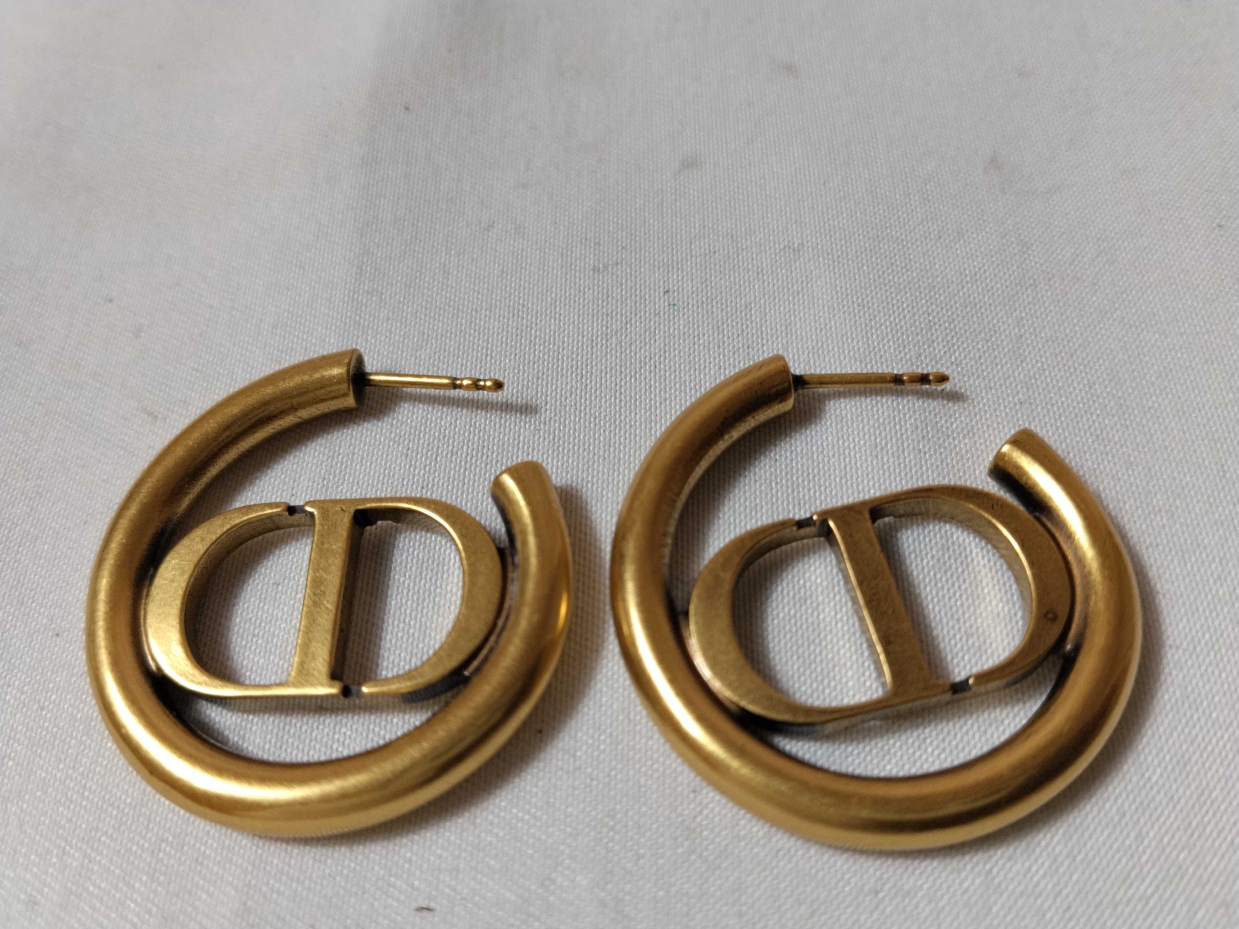 Montaigne Antique Gold CD Logo Earrings — view 4