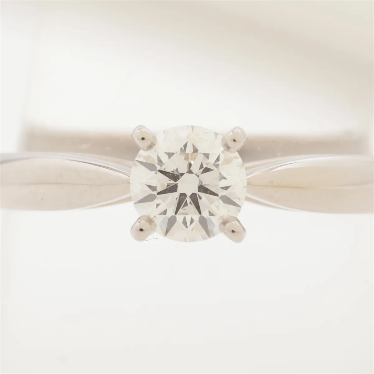 Bonheur Solitaire Diamond Ring Pt950 4.3g 0.41 E VVS2 EX NONE 51 JM039375 Hallmark Fading — view 4