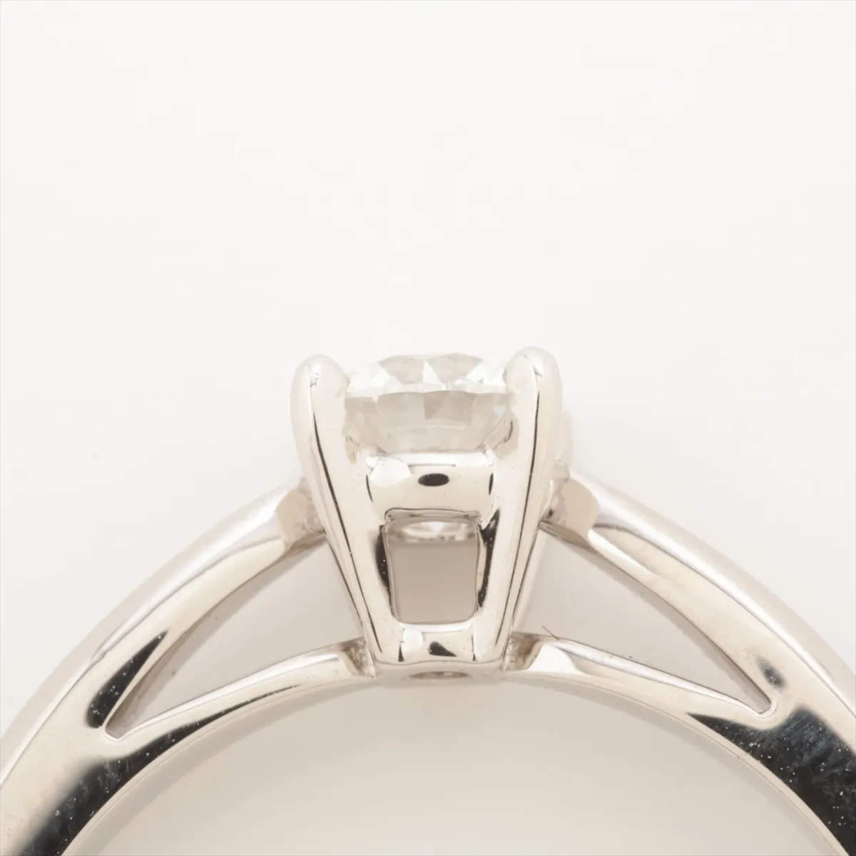 Bonheur Solitaire Diamond Ring Pt950 4.3g 0.41 E VVS2 EX NONE 51 JM039375 Hallmark Fading — view 5