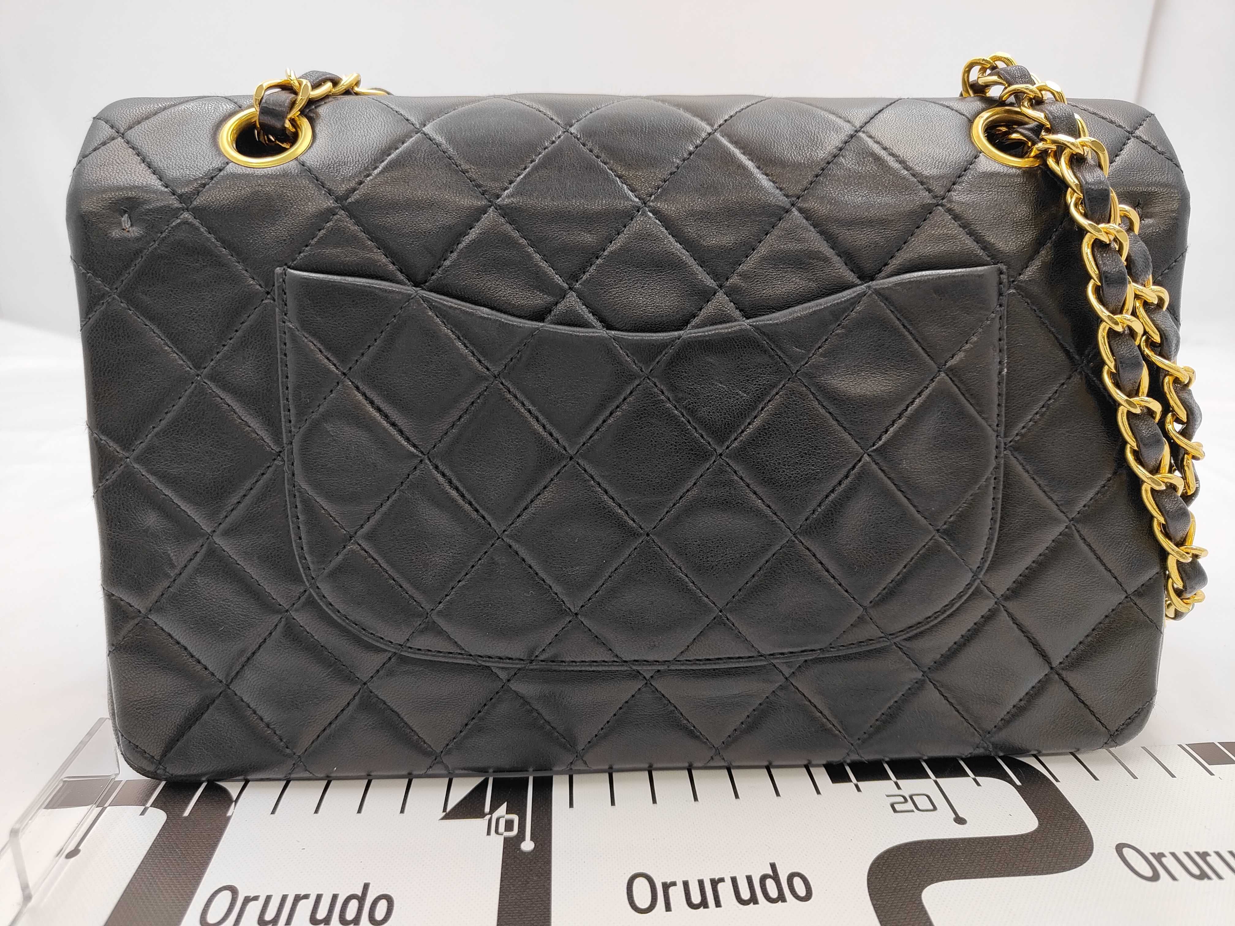 Matelassé Double Flap Shoulder Bag, Black — view 2