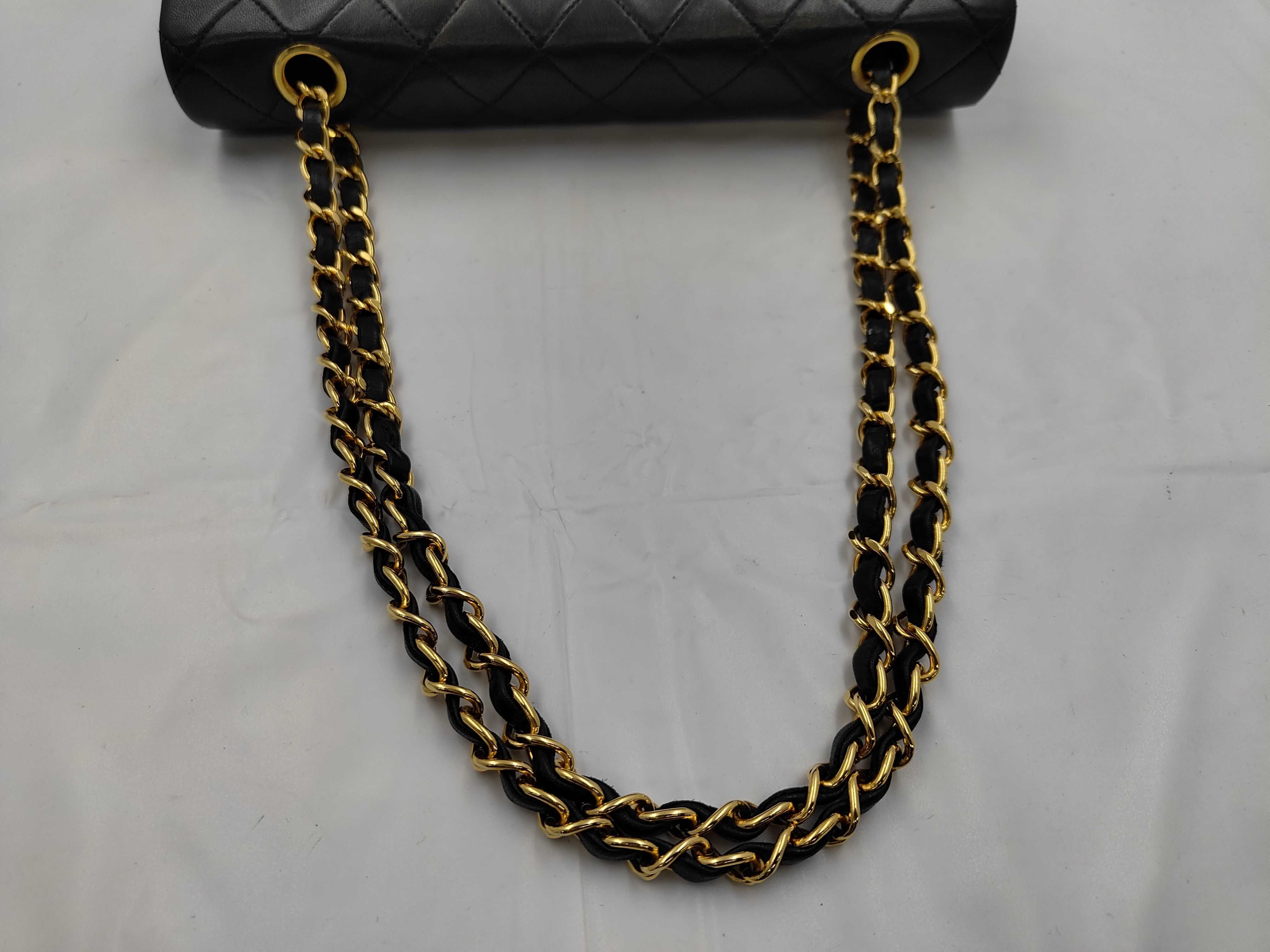 Matelassé Double Flap Shoulder Bag, Black — view 3
