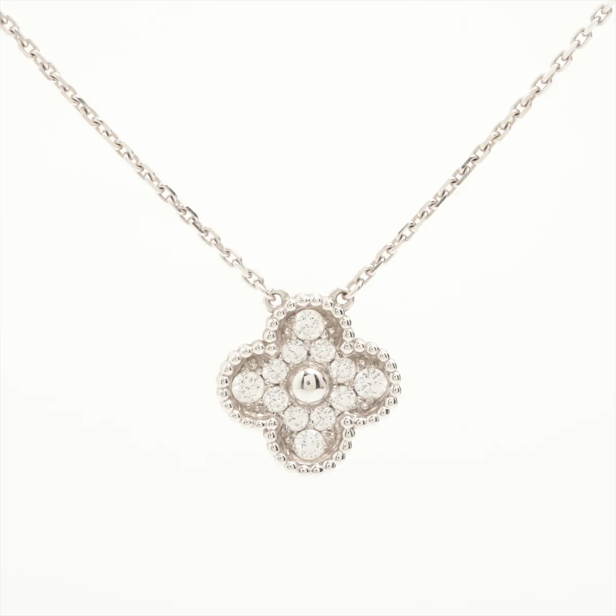Vintage Alhambra Diamond Necklace 750(WG) 5.6g JA529409