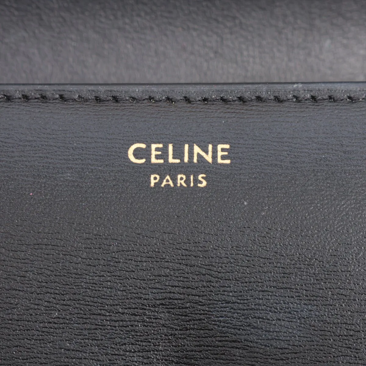 Triomphe Small Flap Wallet Leather Compact Wallet Black — view 8
