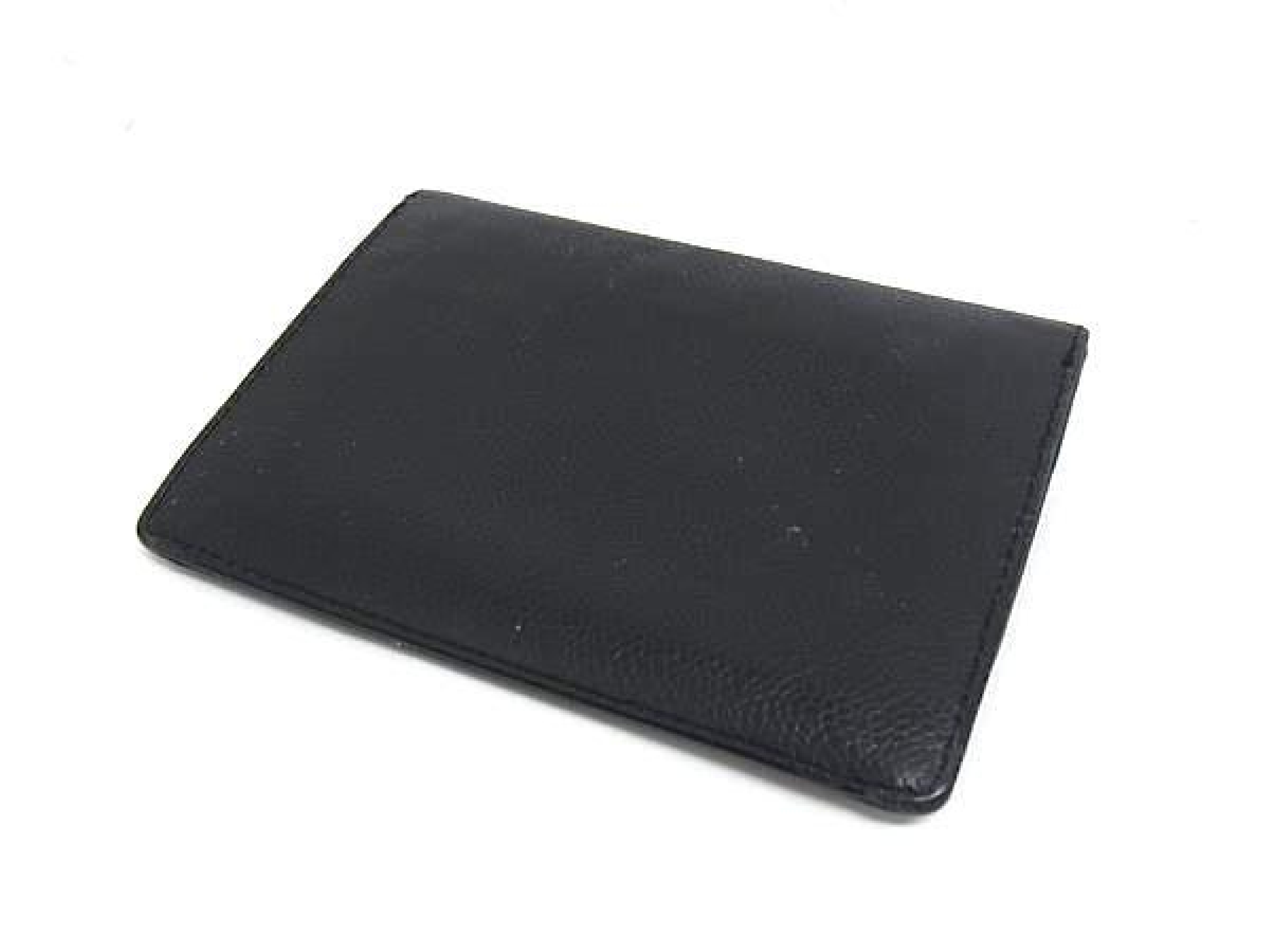 Coco Mark Caviar Skin Bi-fold Wallet, Coin Purse, Card Holder, Women's, Black (FY5350) — view 2