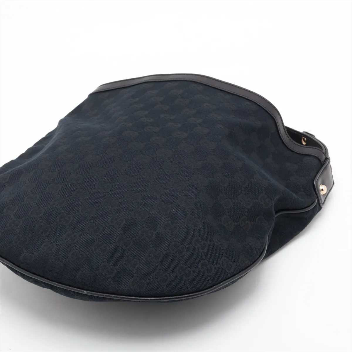 GG Canvas Horsebit 170013 Canvas x Leather Shoulder Bag Navy x Black — view 3