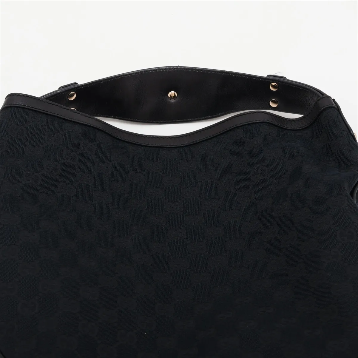 GG Canvas Horsebit 170013 Canvas x Leather Shoulder Bag Navy x Black — view 6