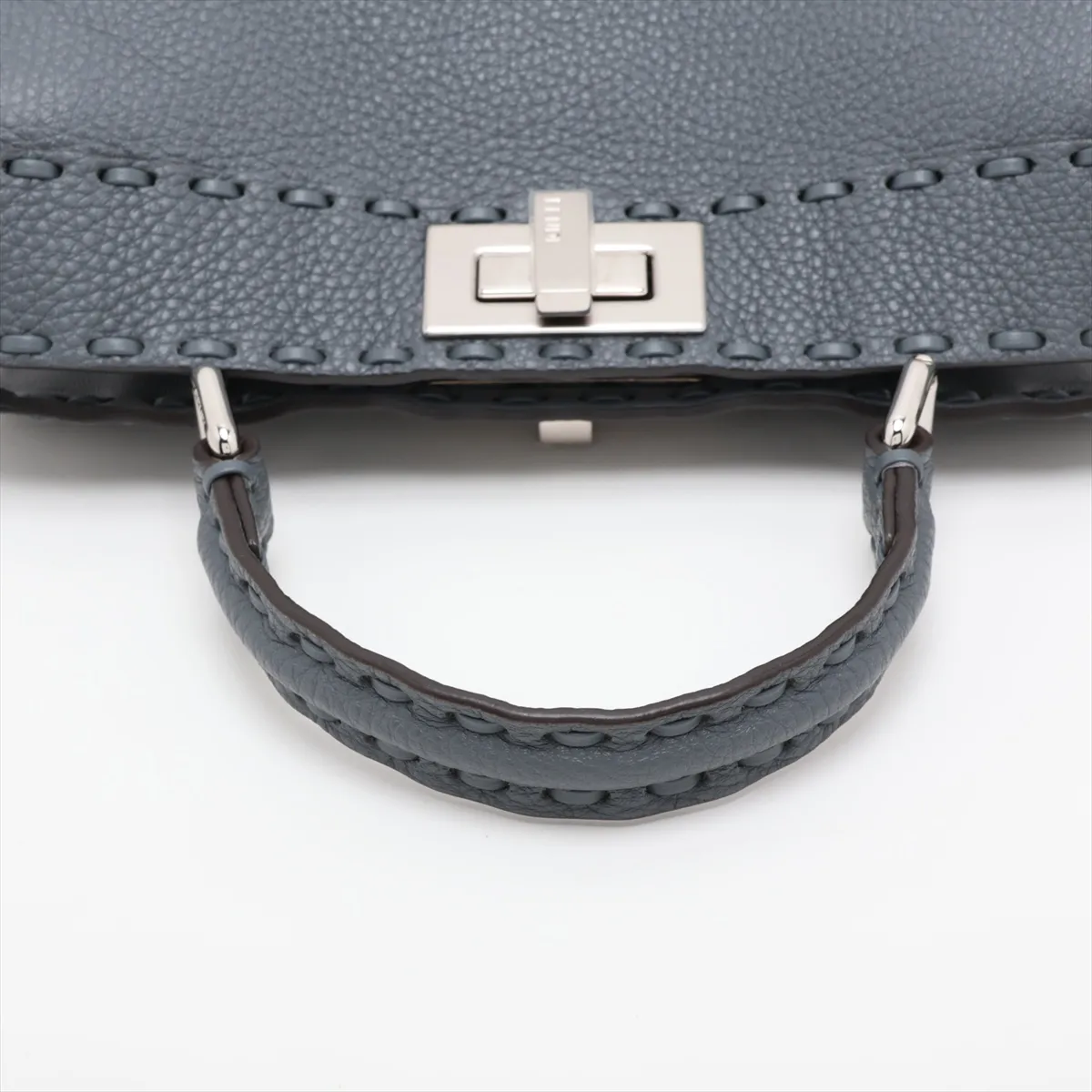 Selleria Peekaboo I.U. Small 8BN327 Leather 2-Way Handbag, Gray — view 5