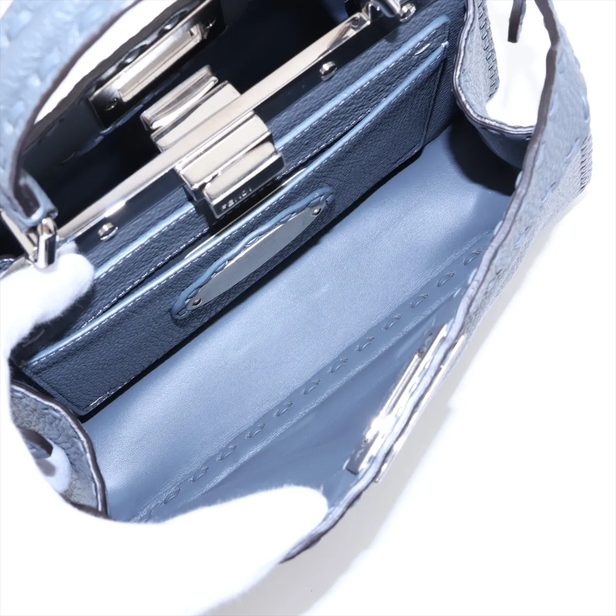 Selleria Peekaboo I.U. Small 8BN327 Leather 2-Way Handbag, Gray — view 8