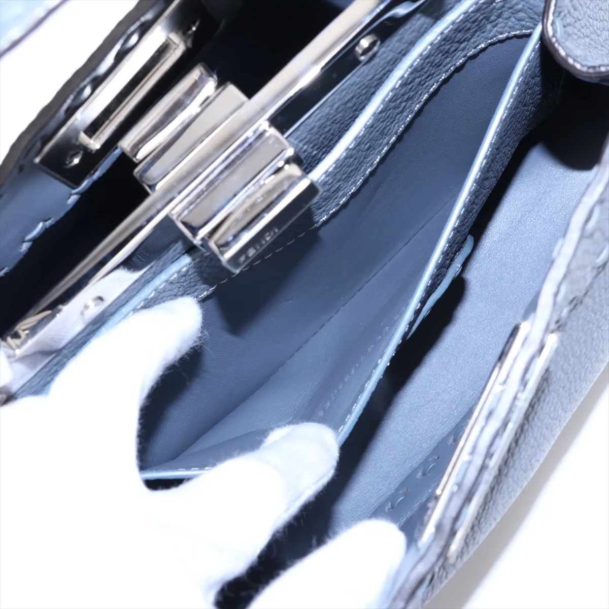 Selleria Peekaboo I.U. Small 8BN327 Leather 2-Way Handbag, Gray — view 9