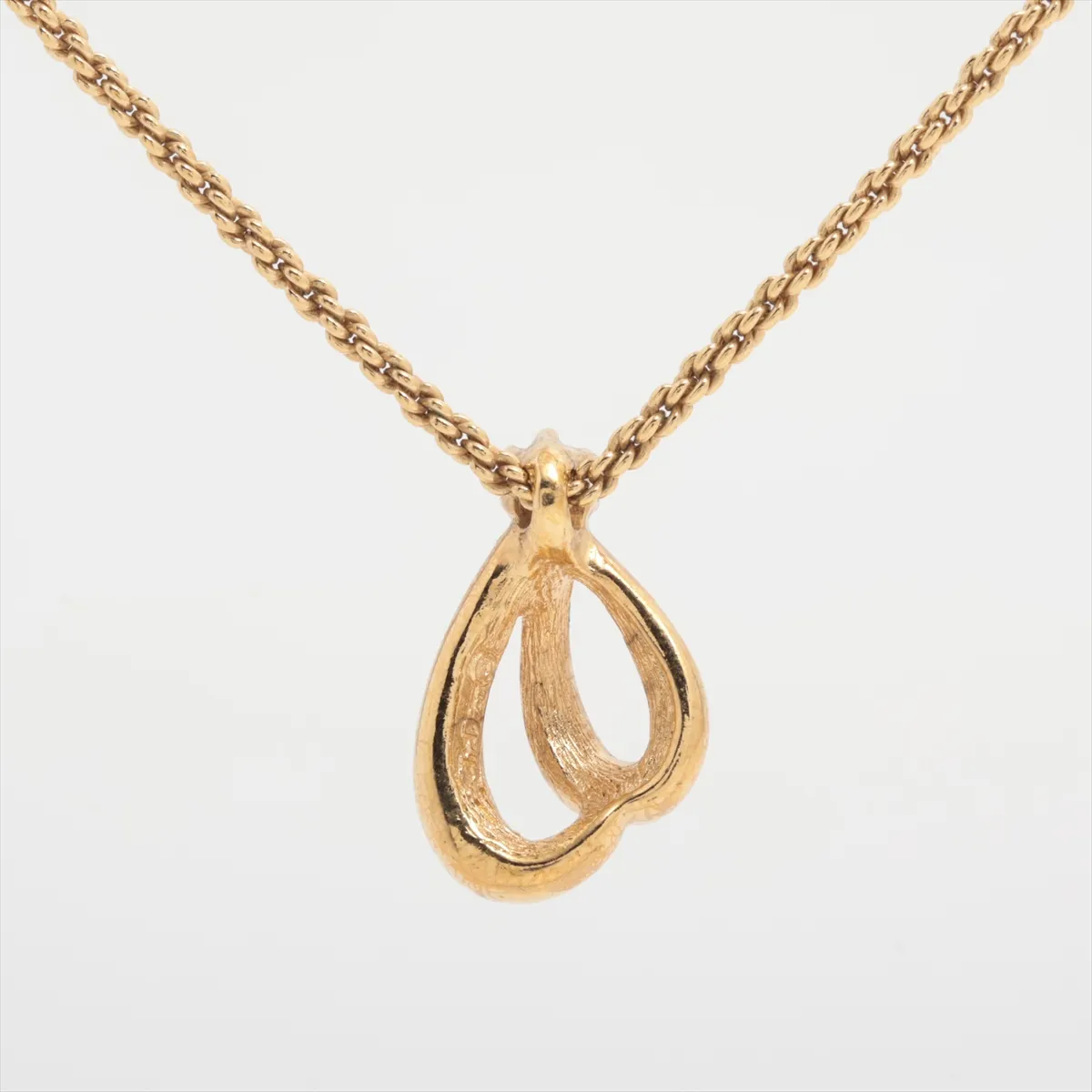 necklace, gold and black, GP (gold plated) with rhinestones. Shows signs of wear, including — view 2