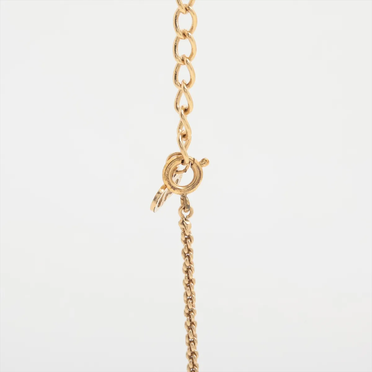necklace, gold and black, GP (gold plated) with rhinestones. Shows signs of wear, including — view 3