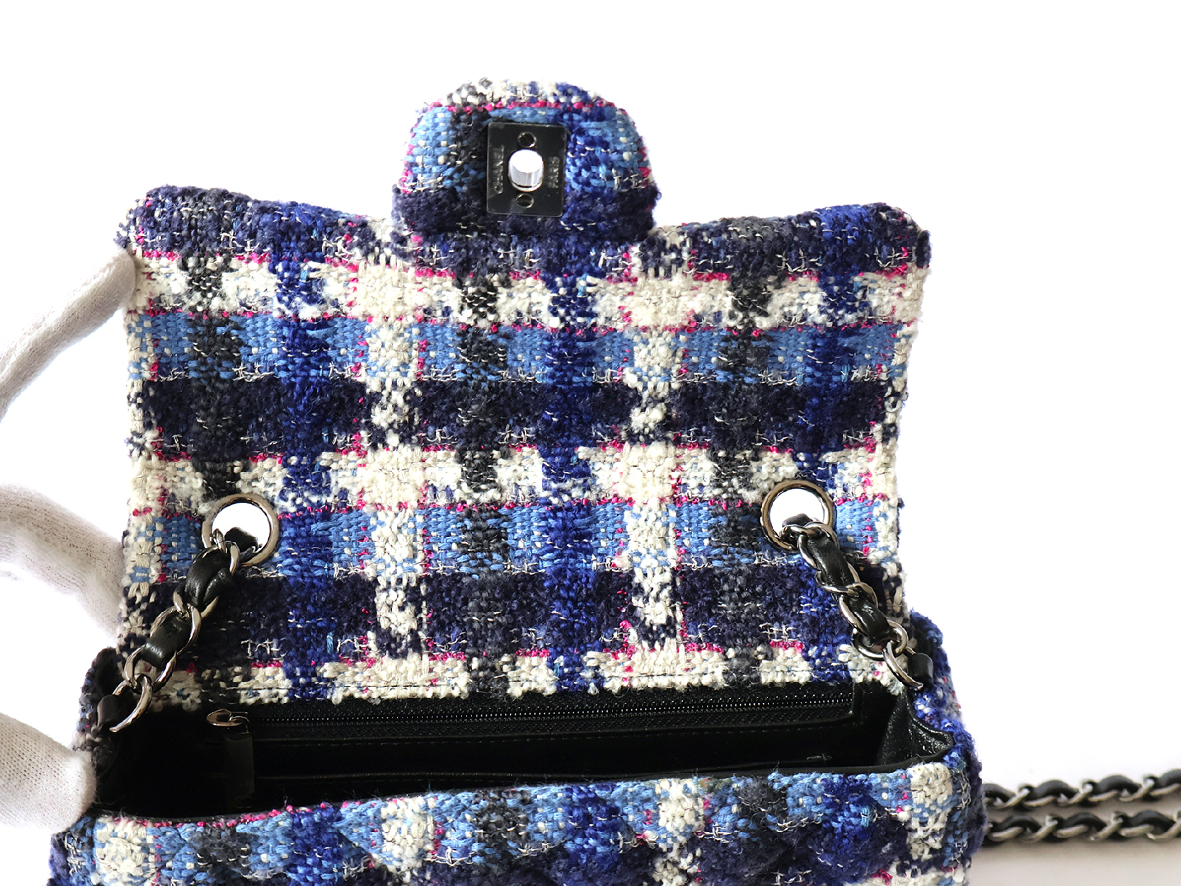Mini Matelassé 20 Tweed Chain Shoulder Bag (with original seal, serial number 26) — view 11