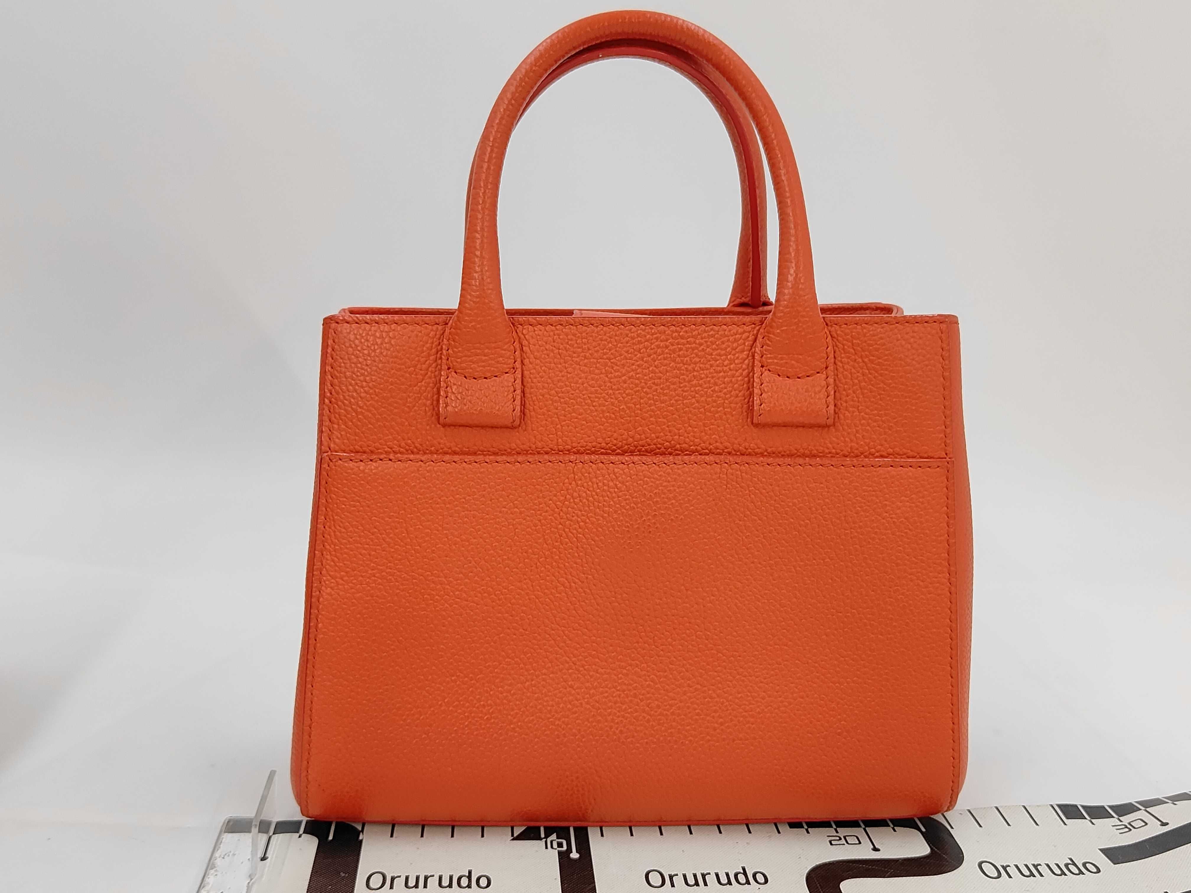 Neo Executive Tote Small, Caviar Leather, Gold Hardware, 2-way Handbag/Shoulder Bag, Orange, Serial Number 23 — view 2