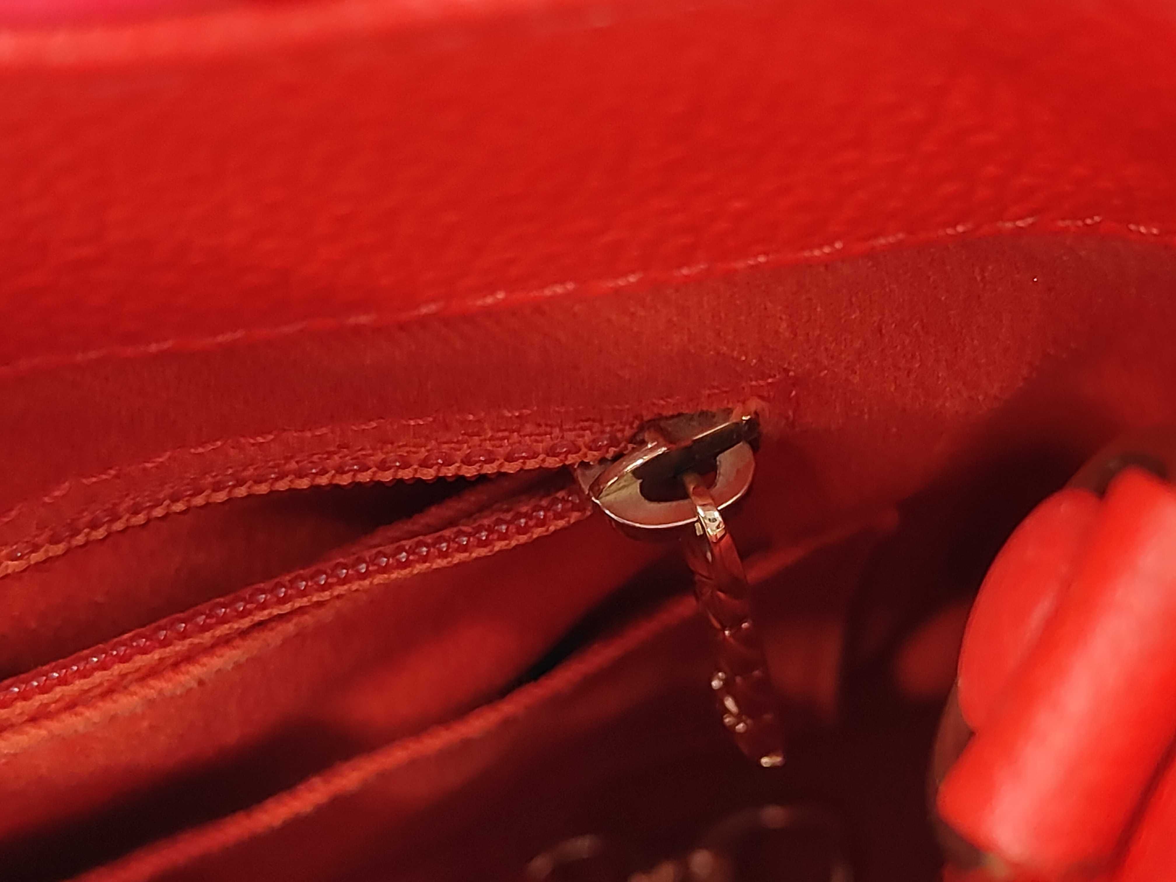 Neo Executive Tote Small, Caviar Leather, Gold Hardware, 2-way Handbag/Shoulder Bag, Orange, Serial Number 23 — view 12