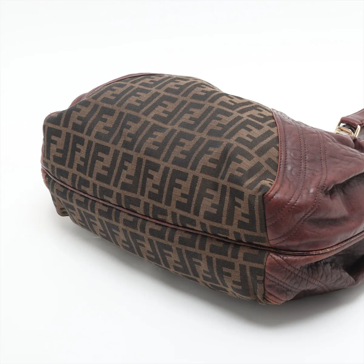 FF Zucca Canvas x Leather Handbag Brown 8BR511 — view 3