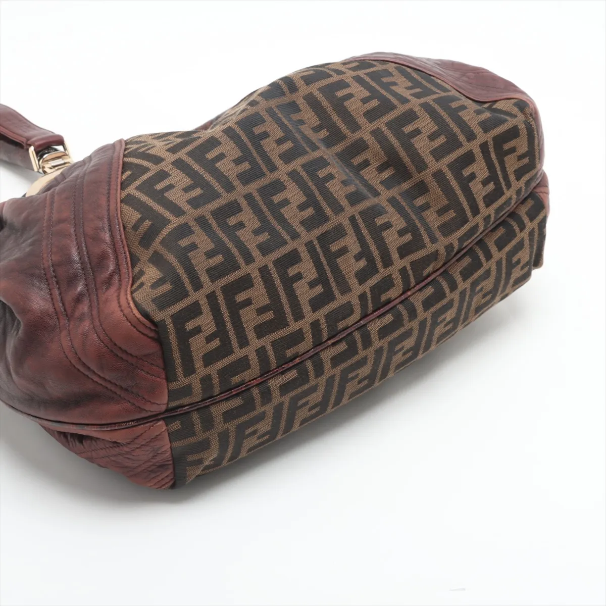FF Zucca Canvas x Leather Handbag Brown 8BR511 — view 4