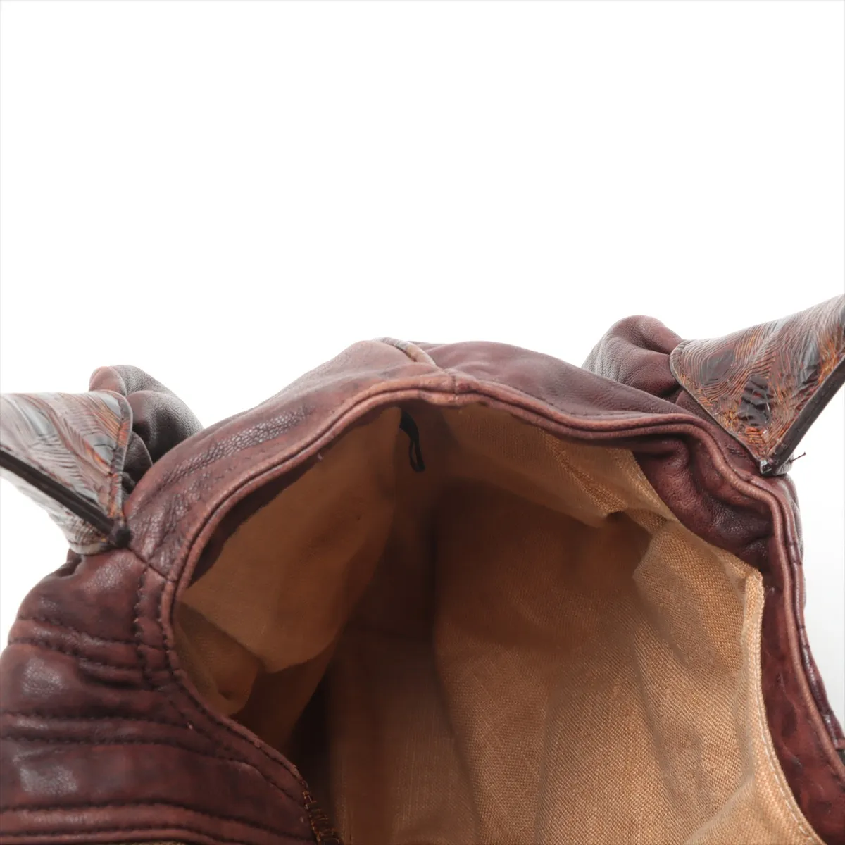 FF Zucca Canvas x Leather Handbag Brown 8BR511 — view 10