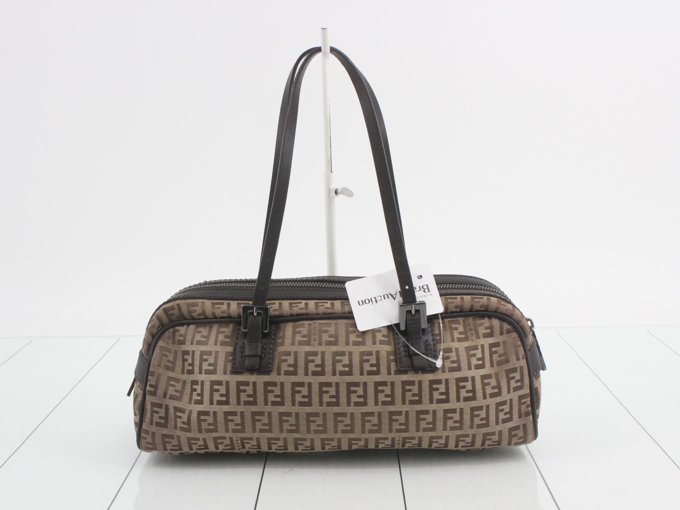 Zucchino handbag, beige canvas and leather. — view 2