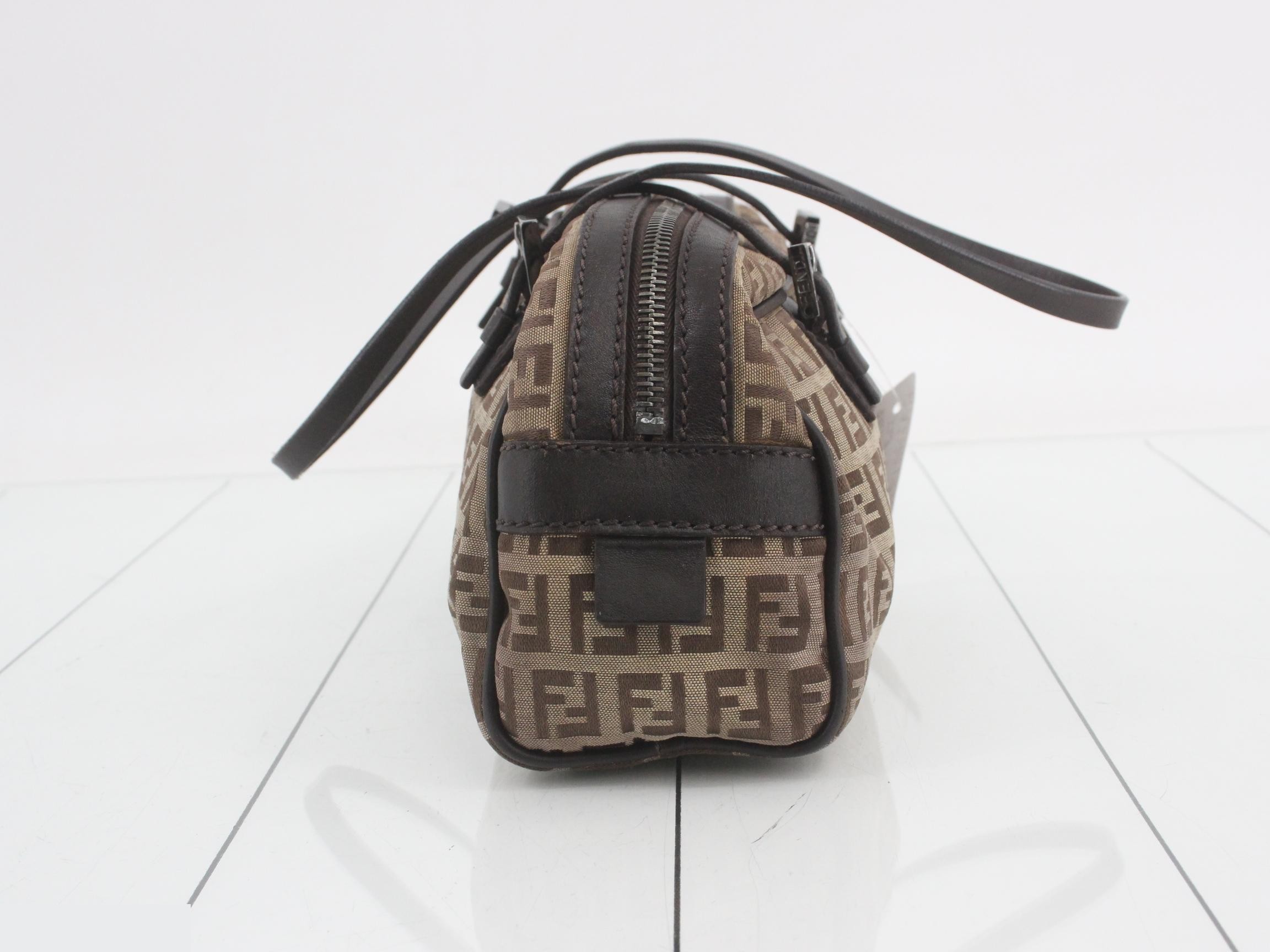 Zucchino handbag, beige canvas and leather. — view 3