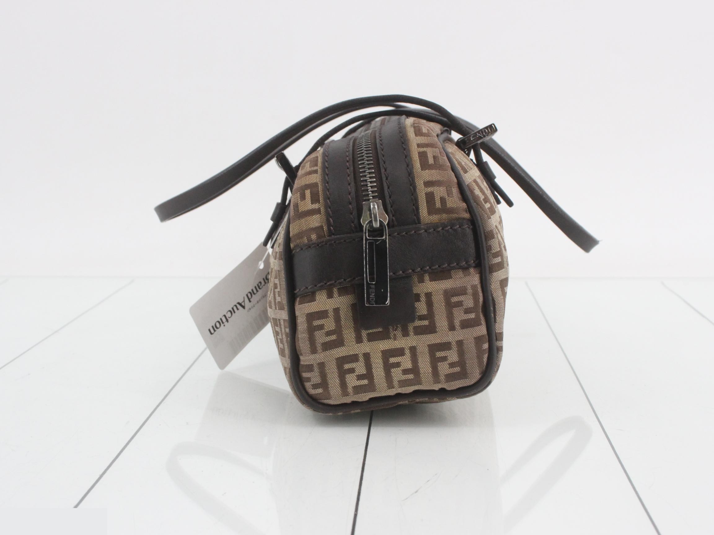 Zucchino handbag, beige canvas and leather. — view 4
