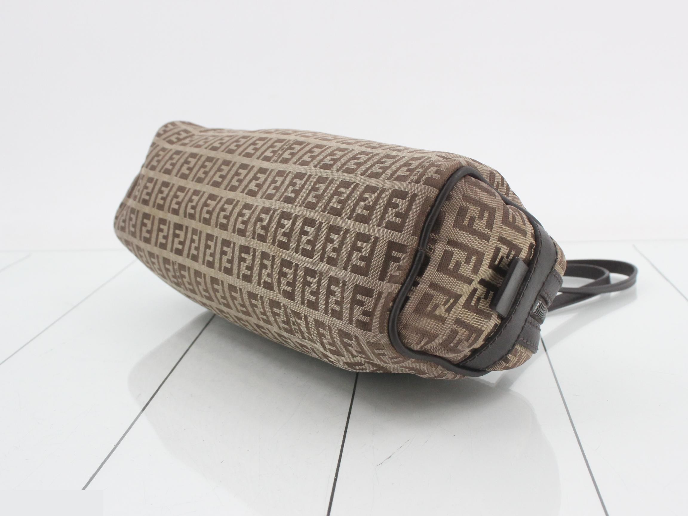 Zucchino handbag, beige canvas and leather. — view 6