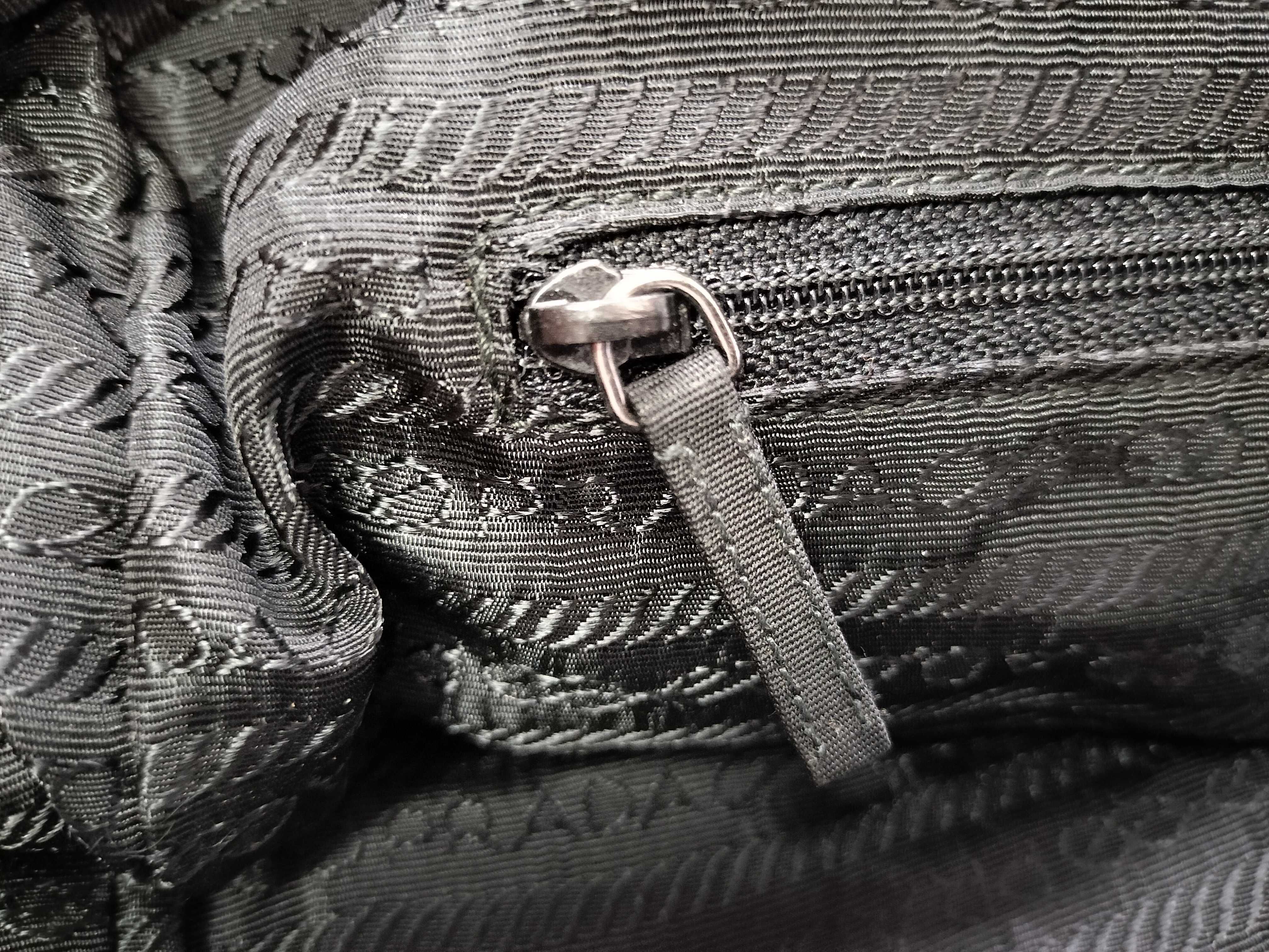 Nylon Prada Handbag Triangle Logo Nylon Black Handbag — view 12
