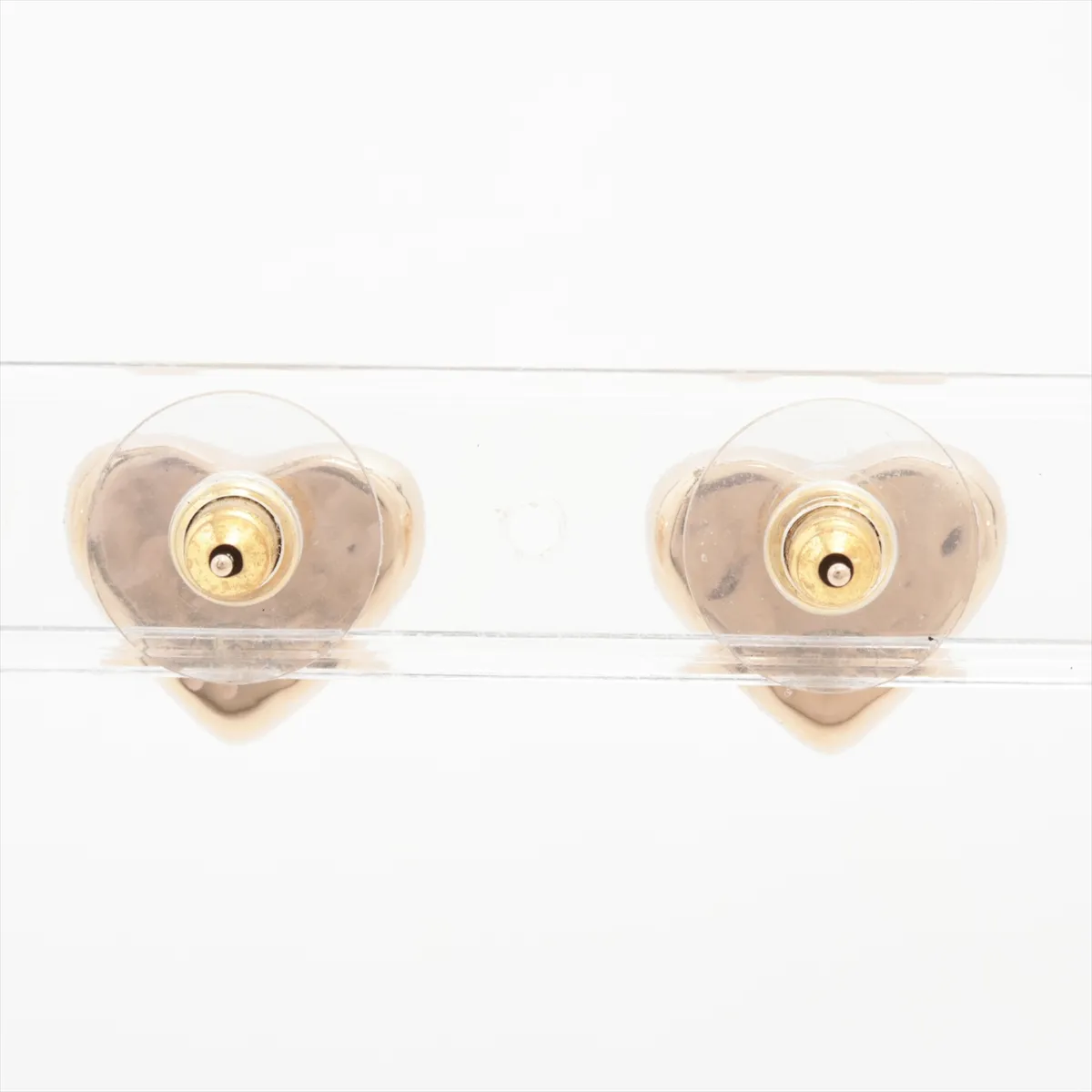 Coco Mark Heart B22C Earrings (Pair) GP Gold. Shows signs of wear, — view 2