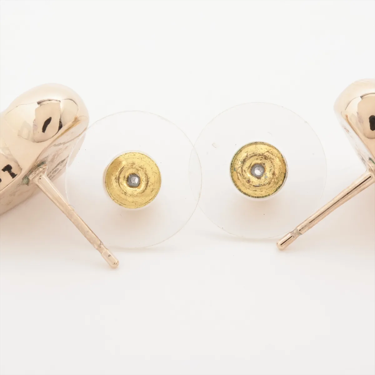 Coco Mark Heart B22C Earrings (Pair) GP Gold. Shows signs of wear, — view 4
