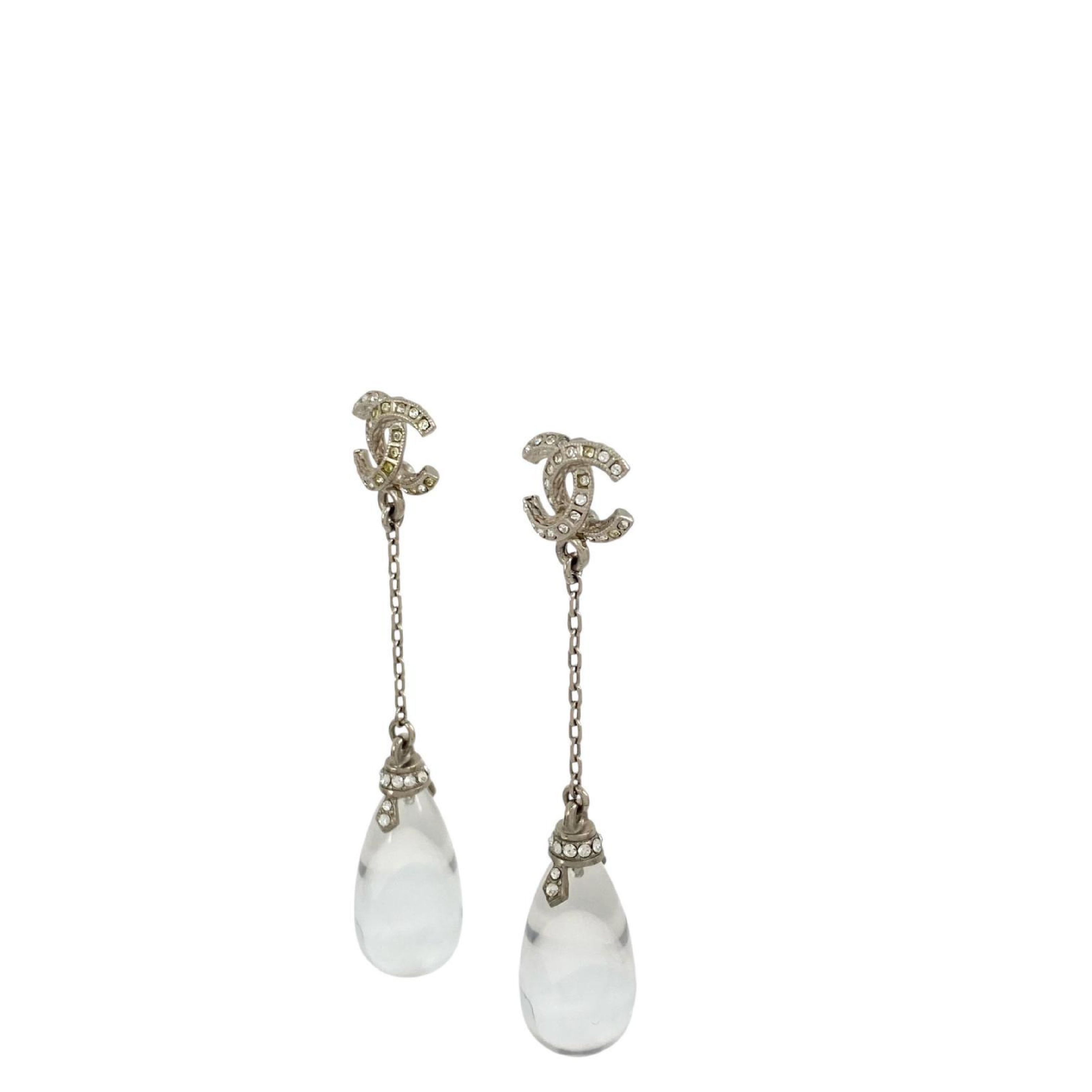 【*Shipped from: Hong Kong*】CHANEL ( ) Gold-colored Metal/Resin/Rhinestone Coco Mark A18S Earrings — view 2