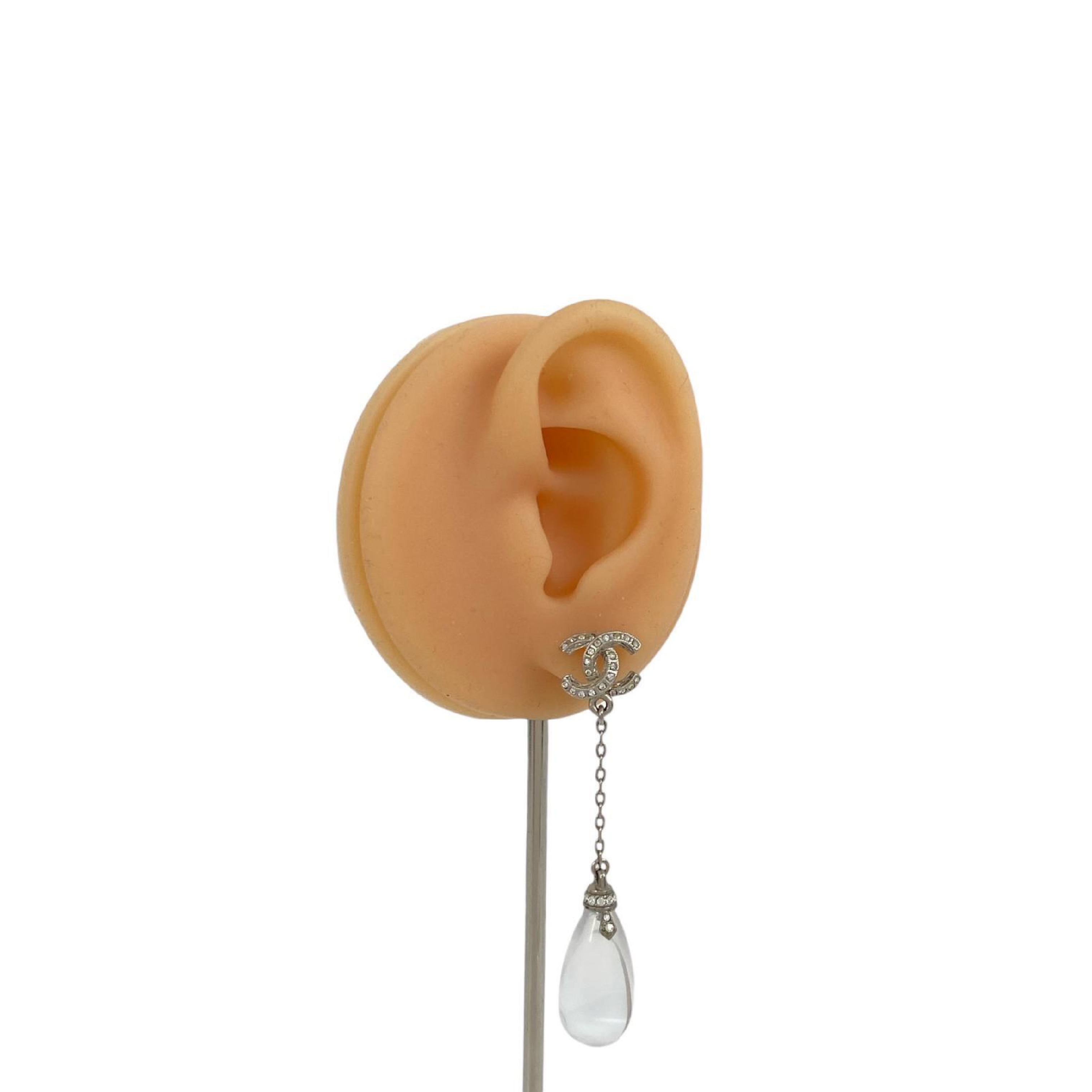 【*Shipped from: Hong Kong*】CHANEL ( ) Gold-colored Metal/Resin/Rhinestone Coco Mark A18S Earrings — view 3