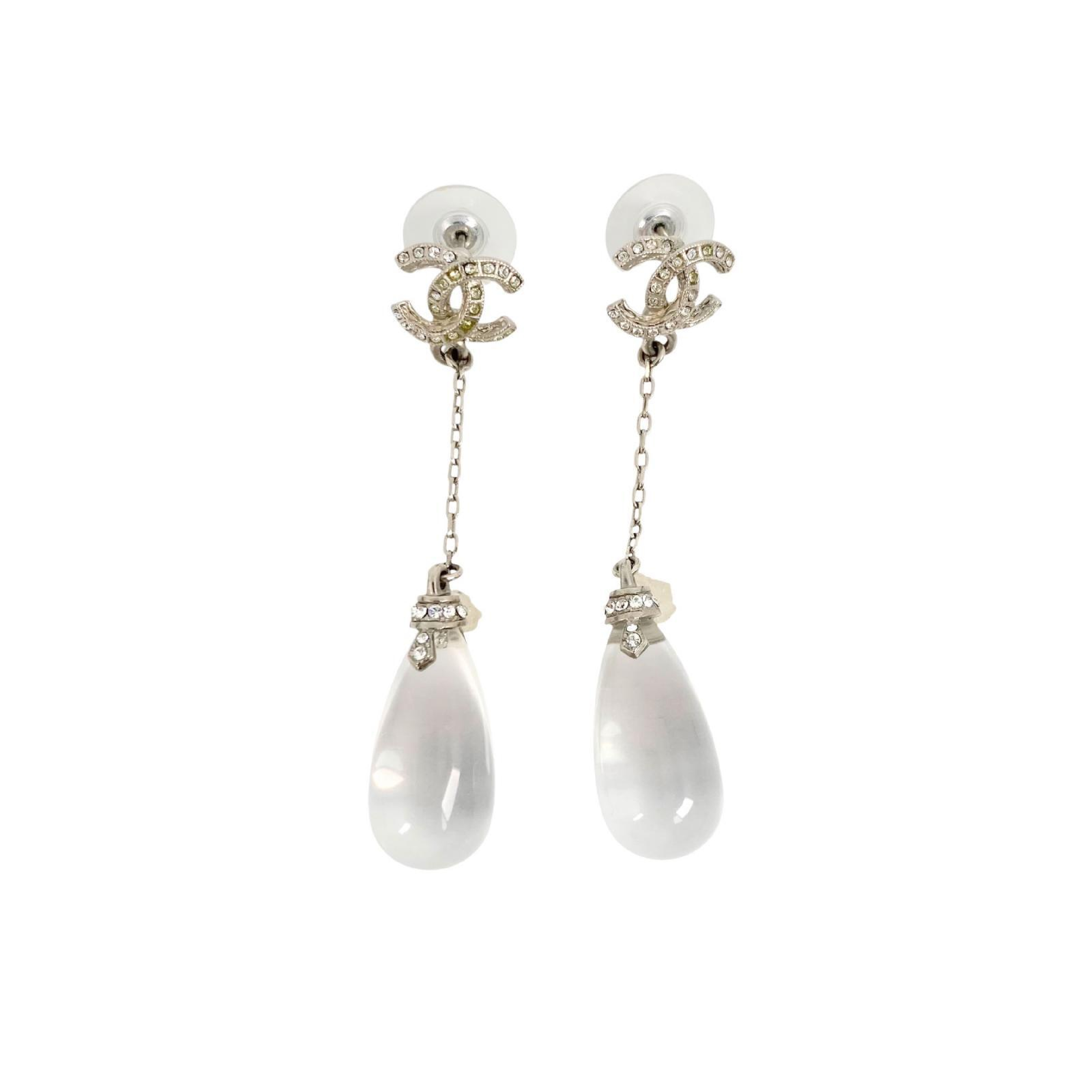 【*Shipped from: Hong Kong*】CHANEL ( ) Gold-colored Metal/Resin/Rhinestone Coco Mark A18S Earrings — view 4