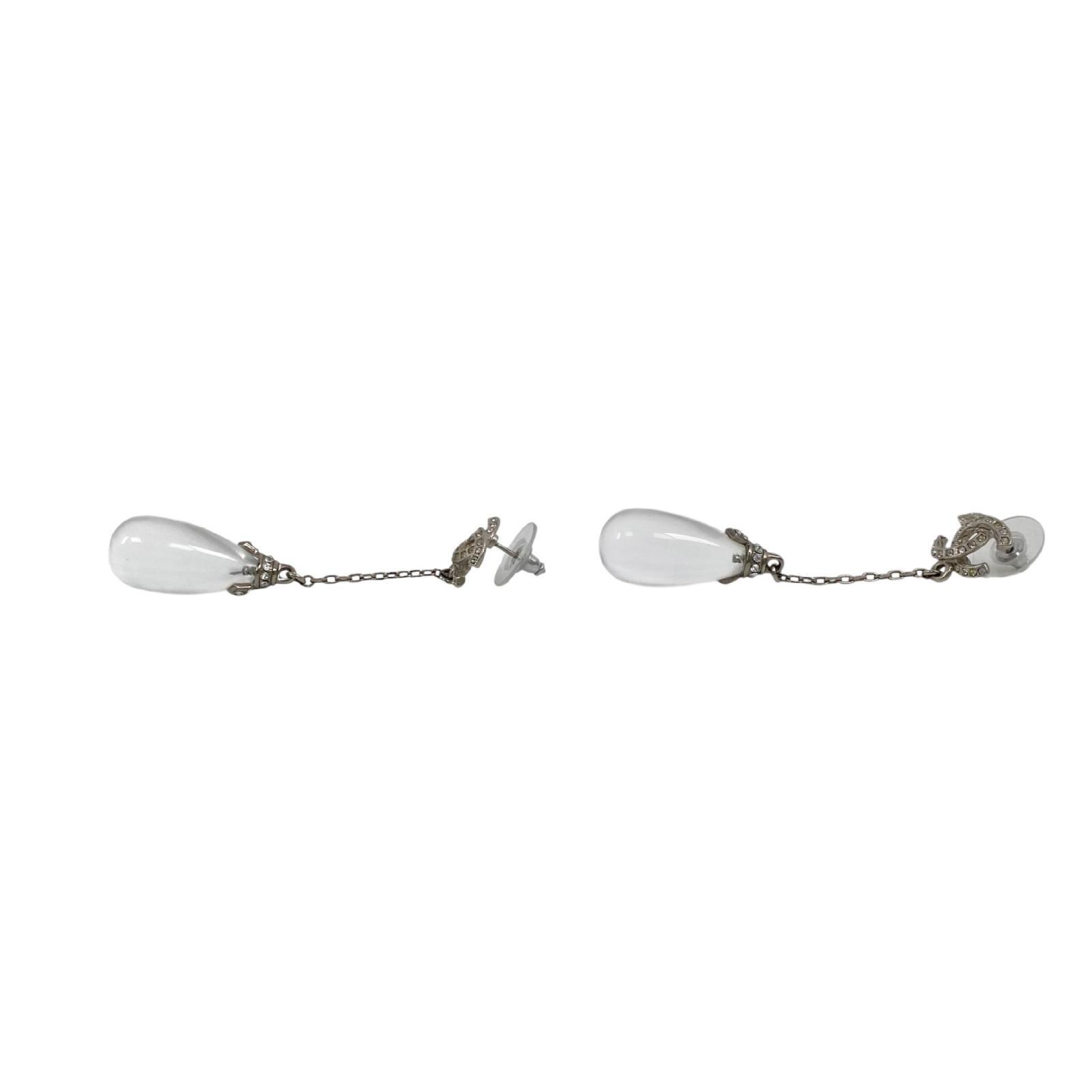 【*Shipped from: Hong Kong*】CHANEL ( ) Gold-colored Metal/Resin/Rhinestone Coco Mark A18S Earrings — view 6