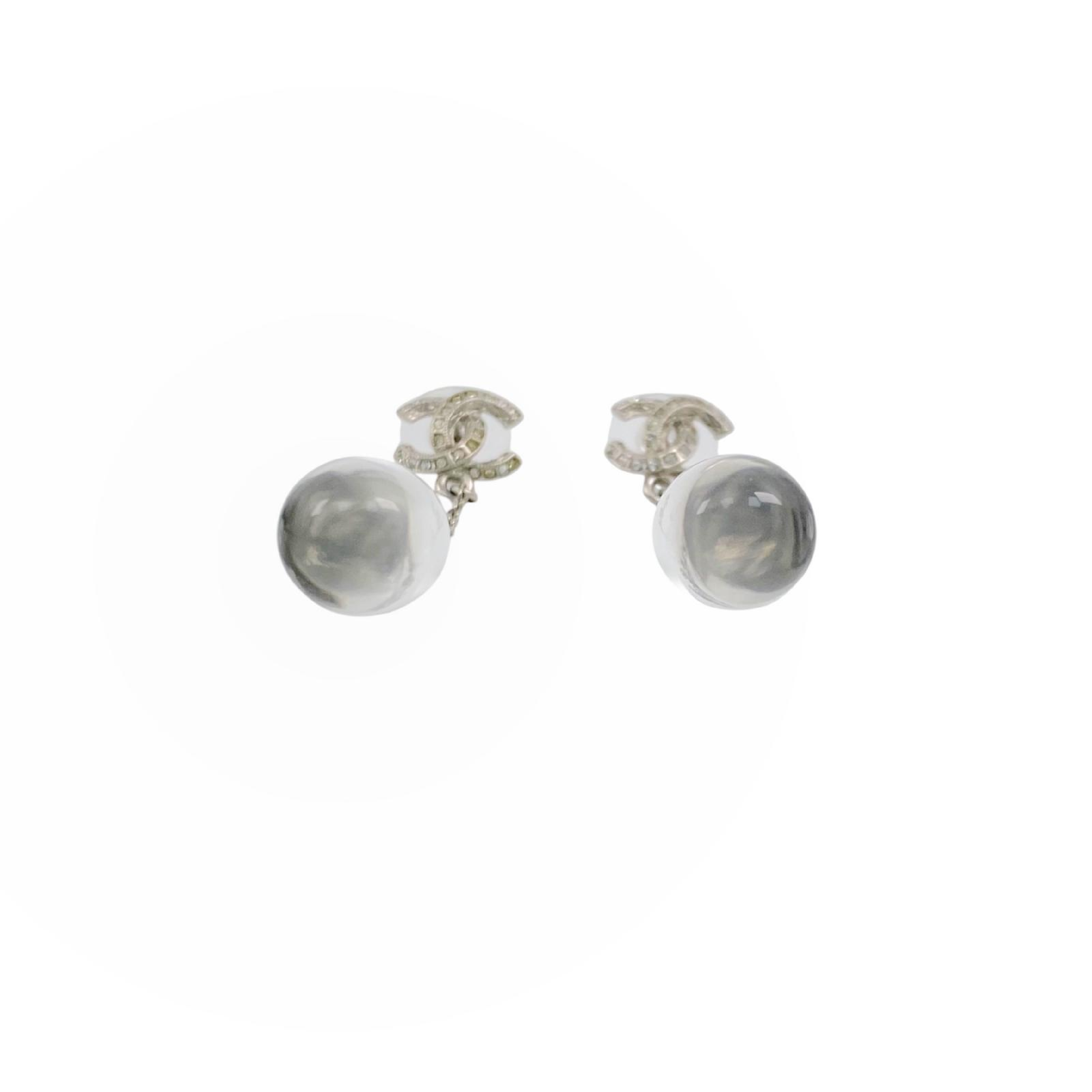 【*Shipped from: Hong Kong*】CHANEL ( ) Gold-colored Metal/Resin/Rhinestone Coco Mark A18S Earrings — view 8
