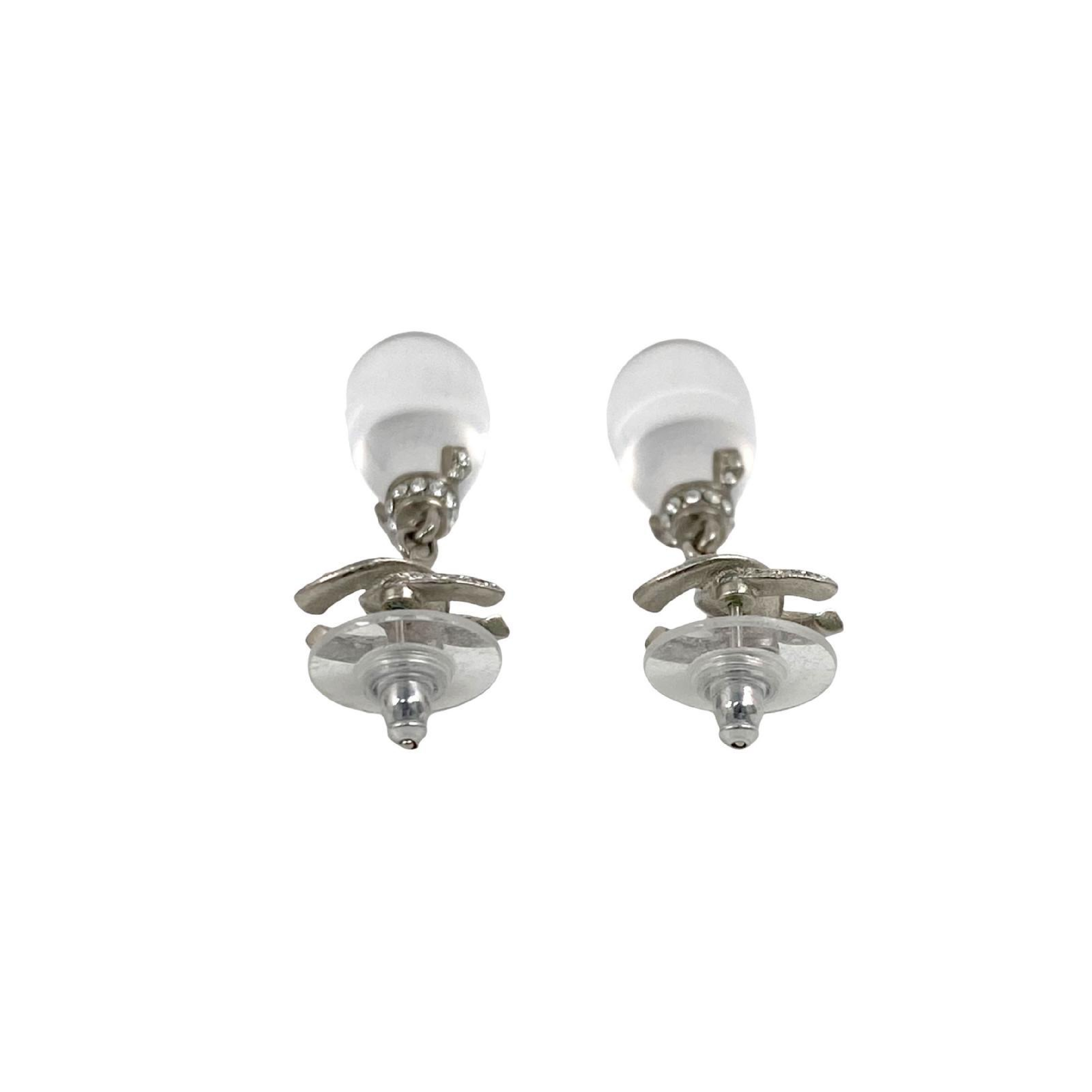 【*Shipped from: Hong Kong*】CHANEL ( ) Gold-colored Metal/Resin/Rhinestone Coco Mark A18S Earrings — view 9