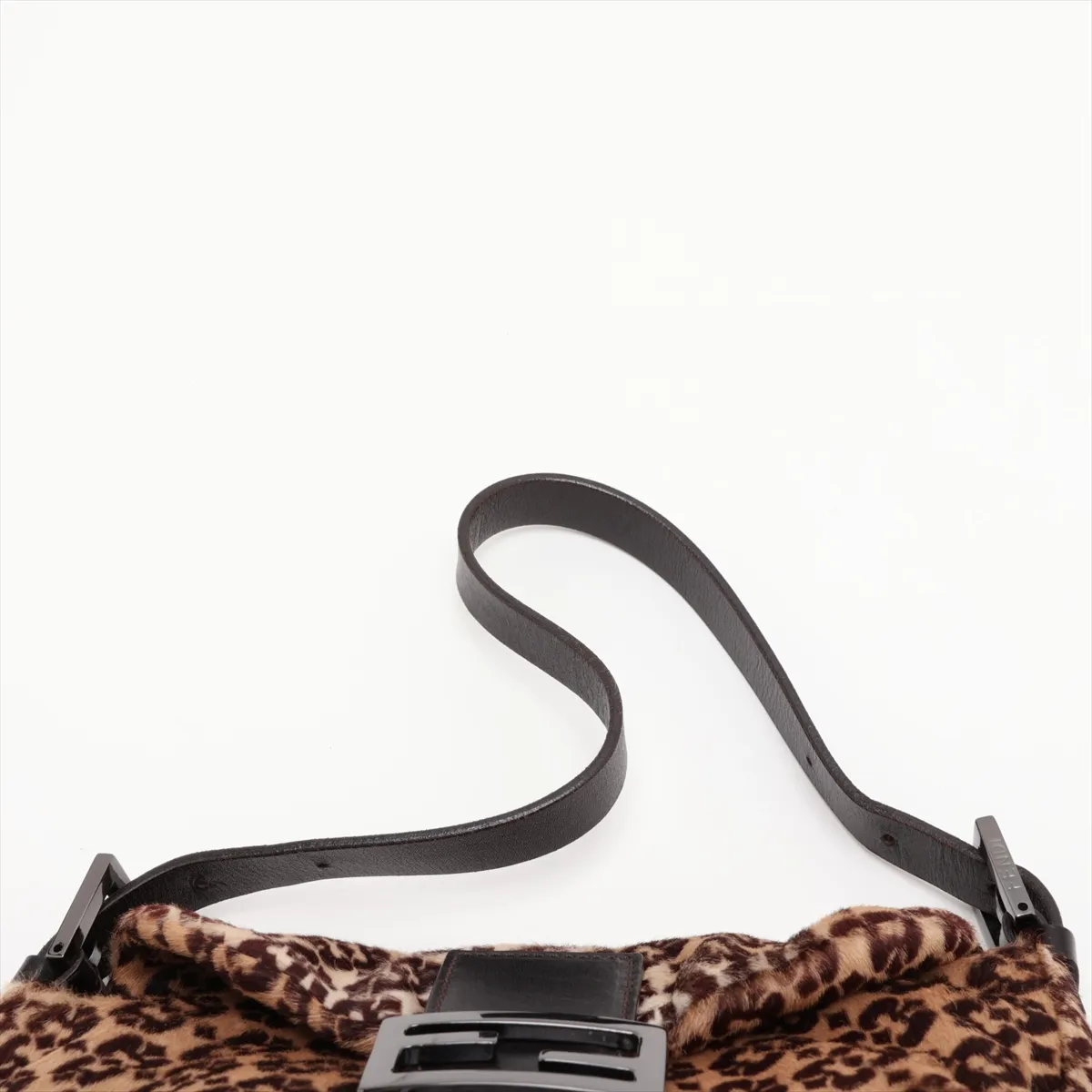 Calf Hair x Leather Shoulder Bag, Beige x Brown, 8BR004 — view 6