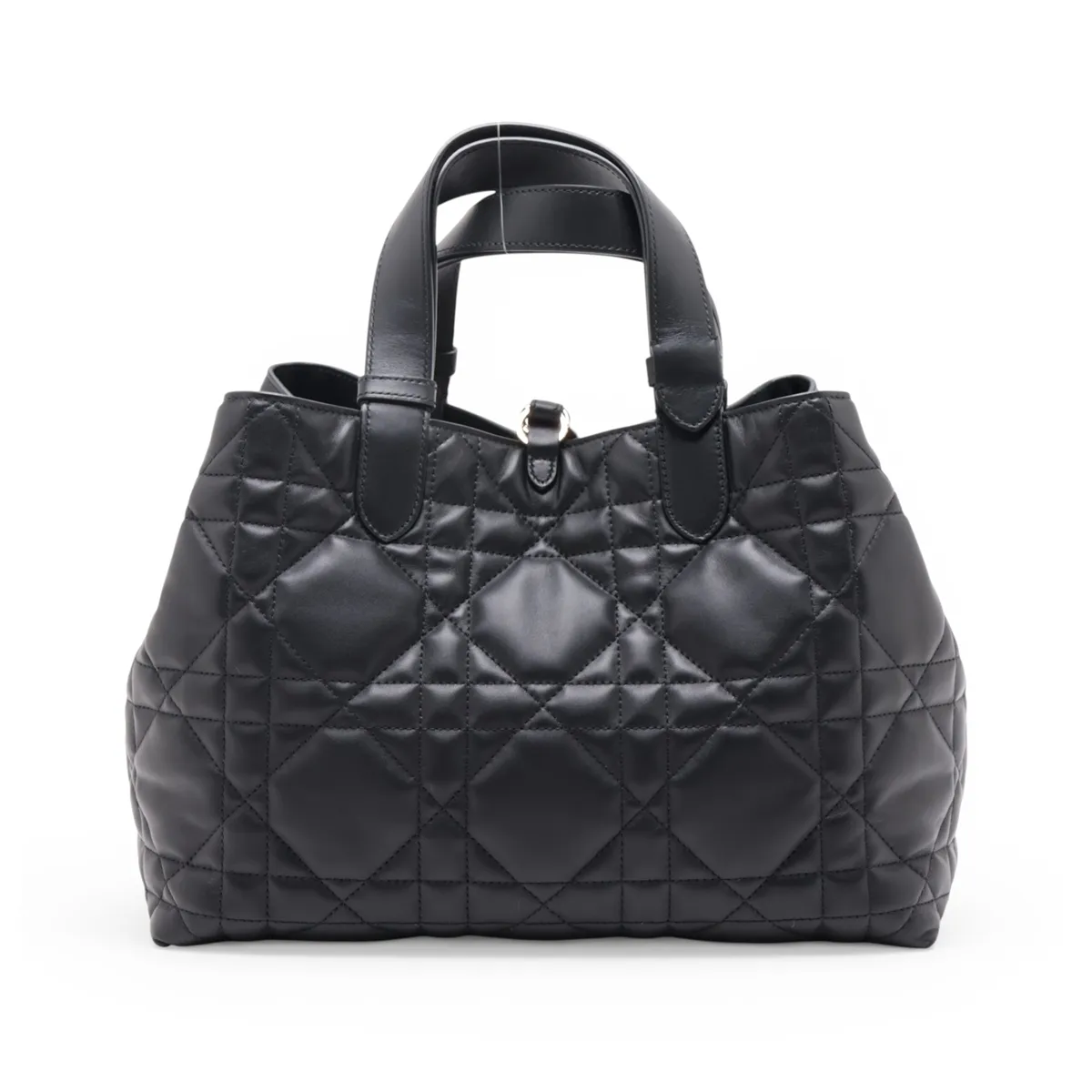 Macro Cannage Toujours Leather Handbag, Black — view 2