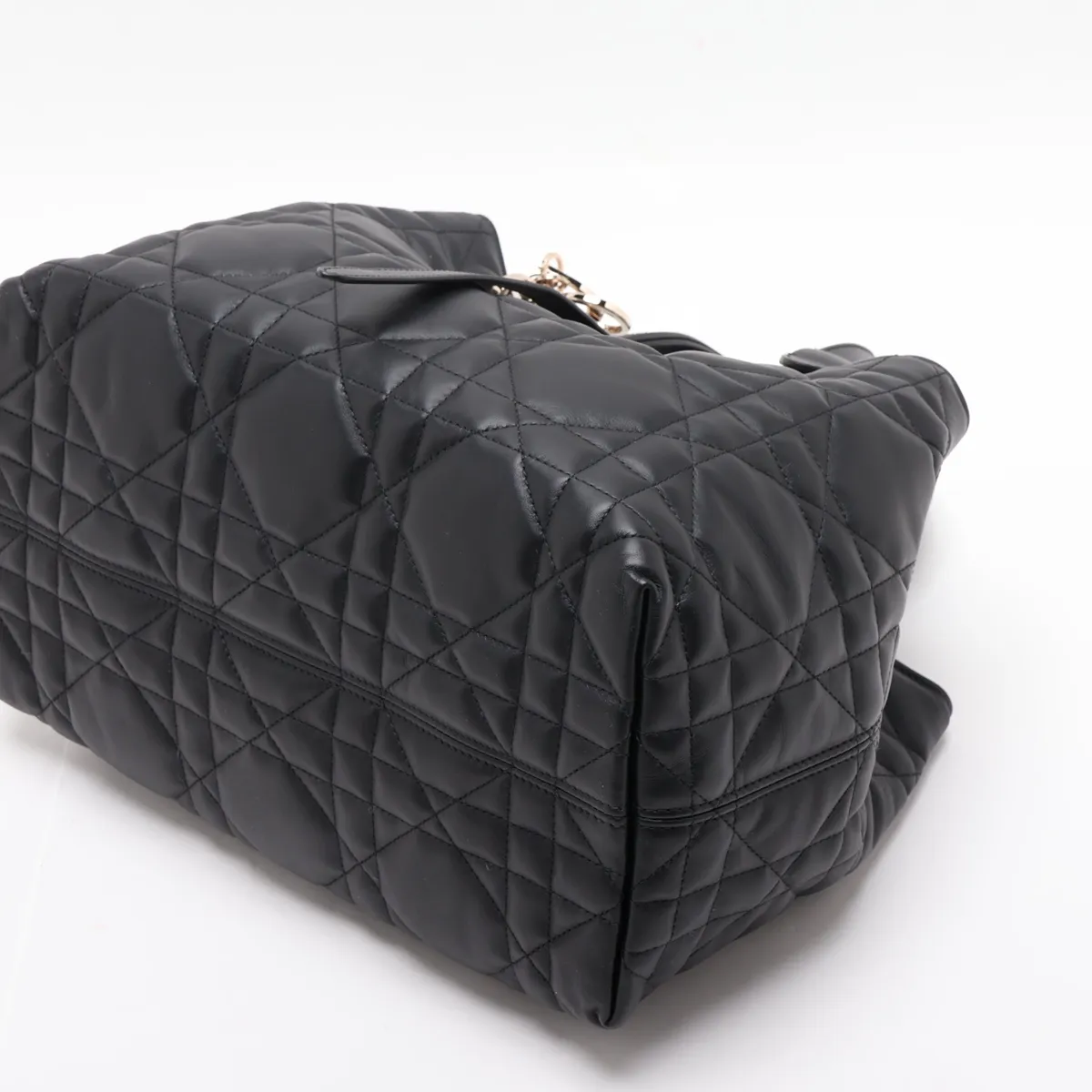 Macro Cannage Toujours Leather Handbag, Black — view 3