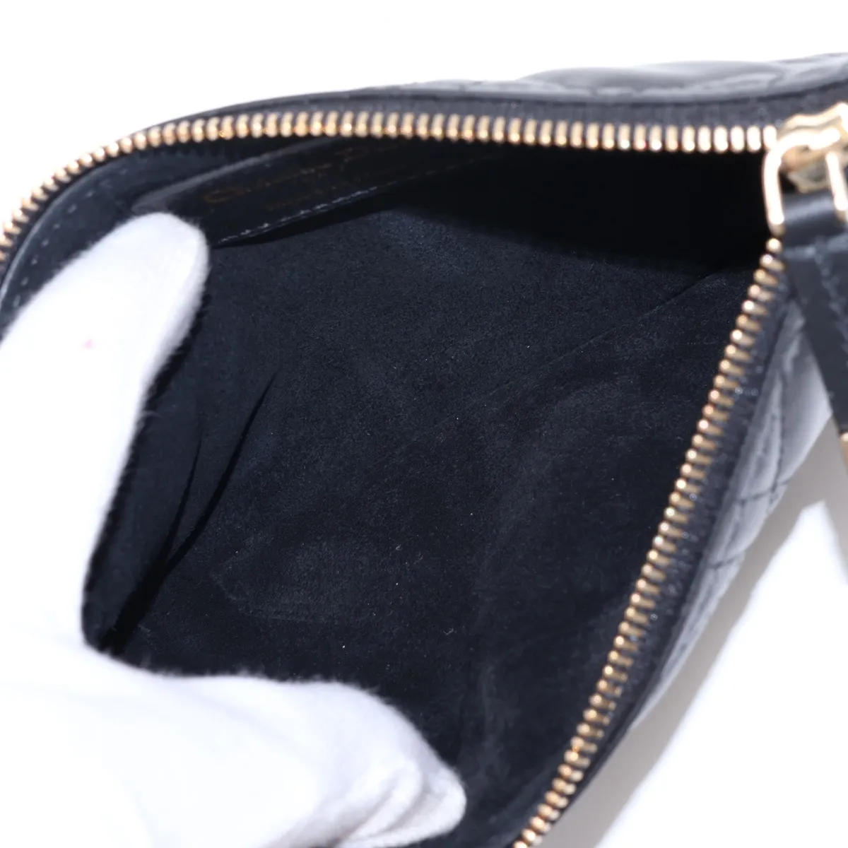 Macro Cannage Toujours Leather Handbag, Black — view 8