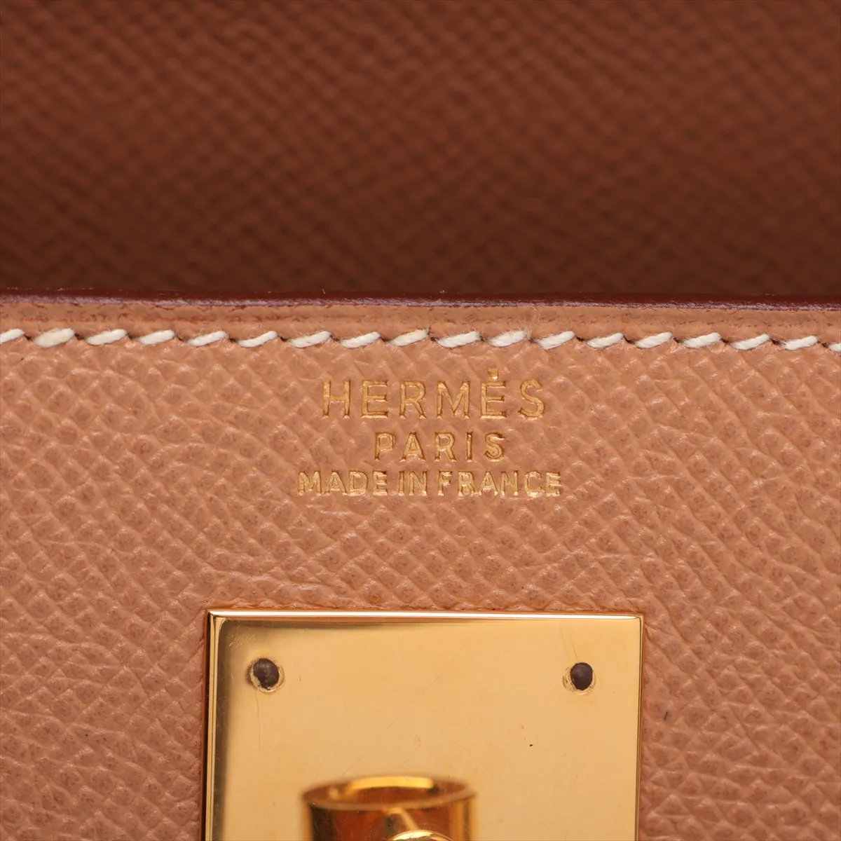 [Individually packaged] Hermes Kelly 32 Sellier Courchevel Natural Gold Hardware W: 1993 — view 11
