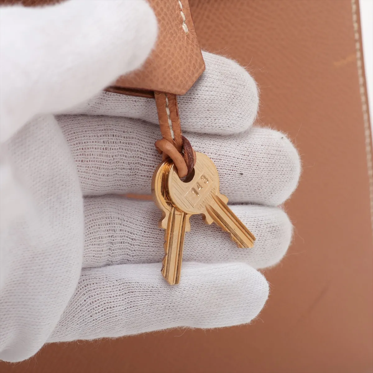 [Individually packaged] Hermes Kelly 32 Sellier Courchevel Natural Gold Hardware W: 1993 — view 12