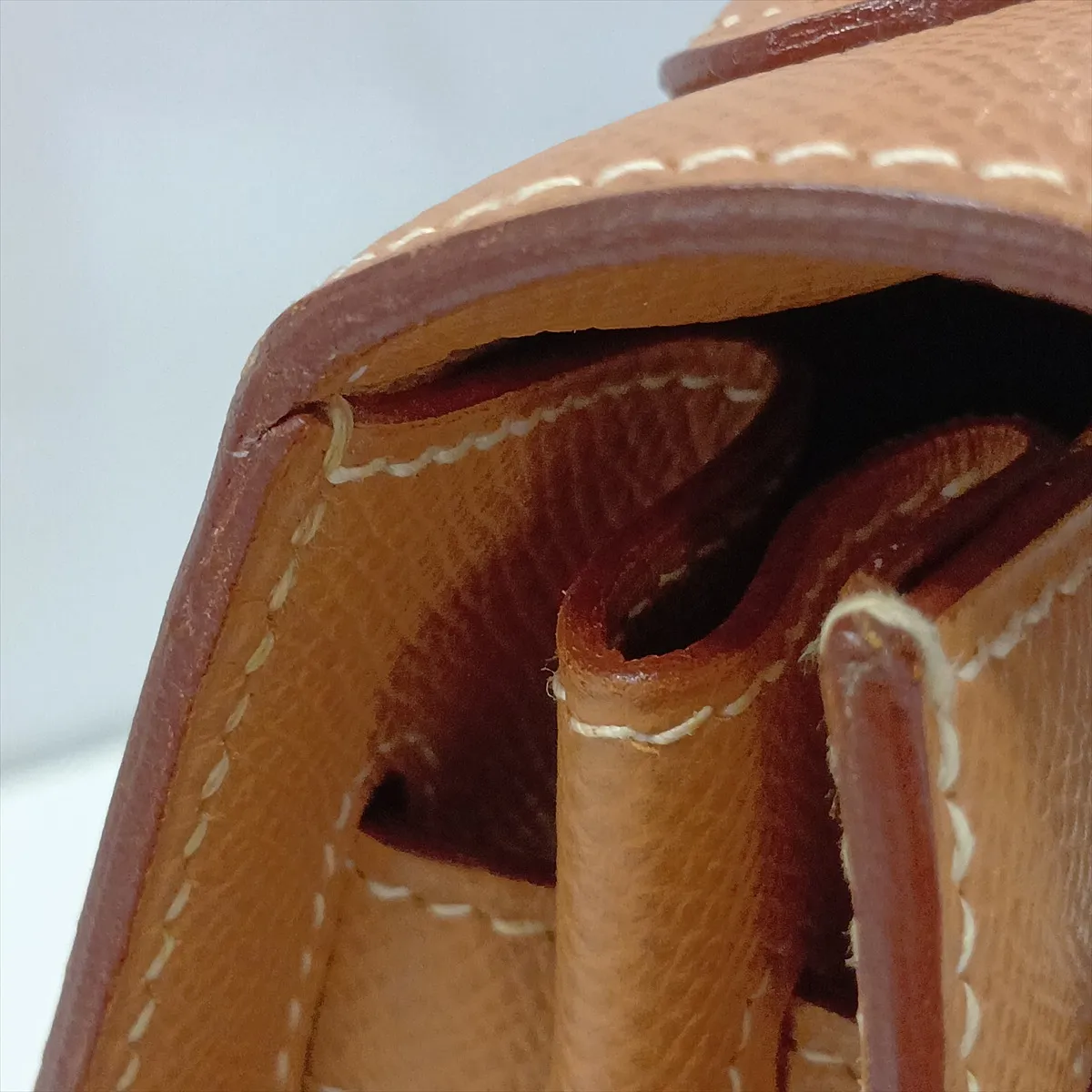 [Individually packaged] Hermes Kelly 32 Sellier Courchevel Natural Gold Hardware W: 1993 — view 15