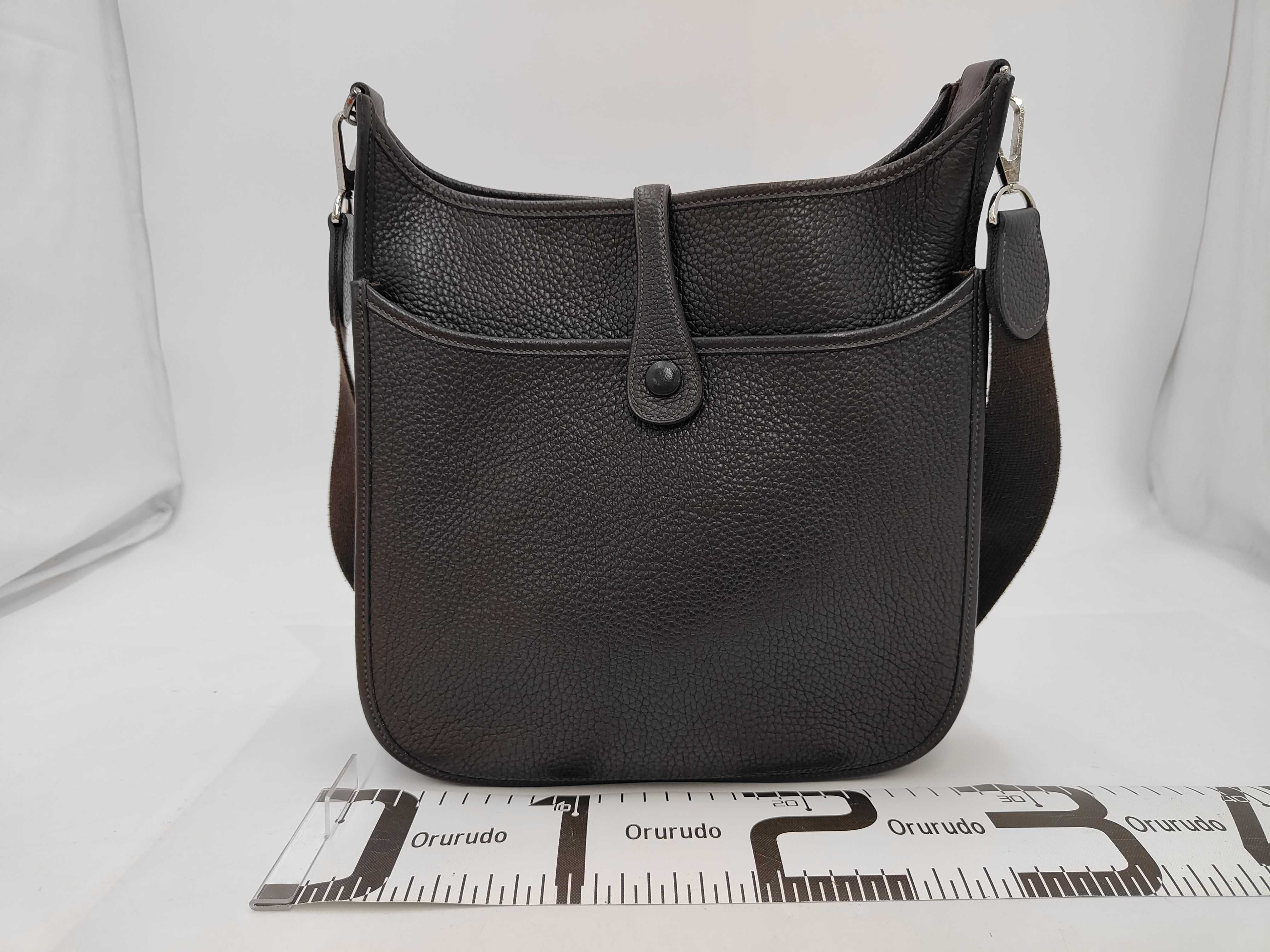 Evelyne 2 PM Taurillon Clemence Ebene Shoulder Bag ( H stamp) — view 2