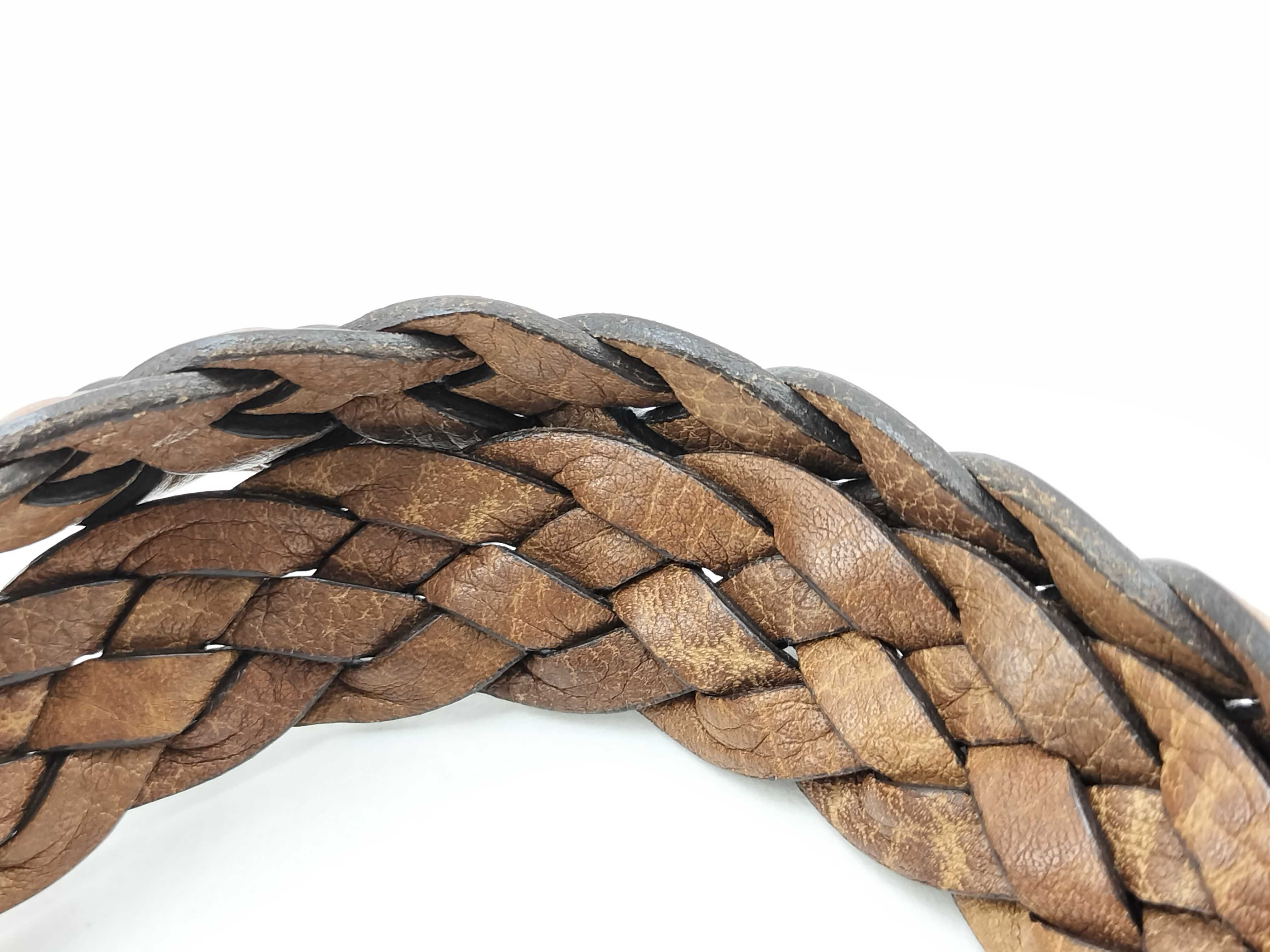Bamboo Braided Handle Leather Tote Bag — view 6